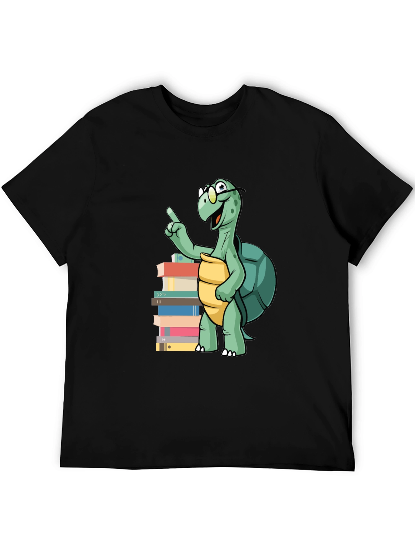 Bookworm Turtle Graphic Tee - Black