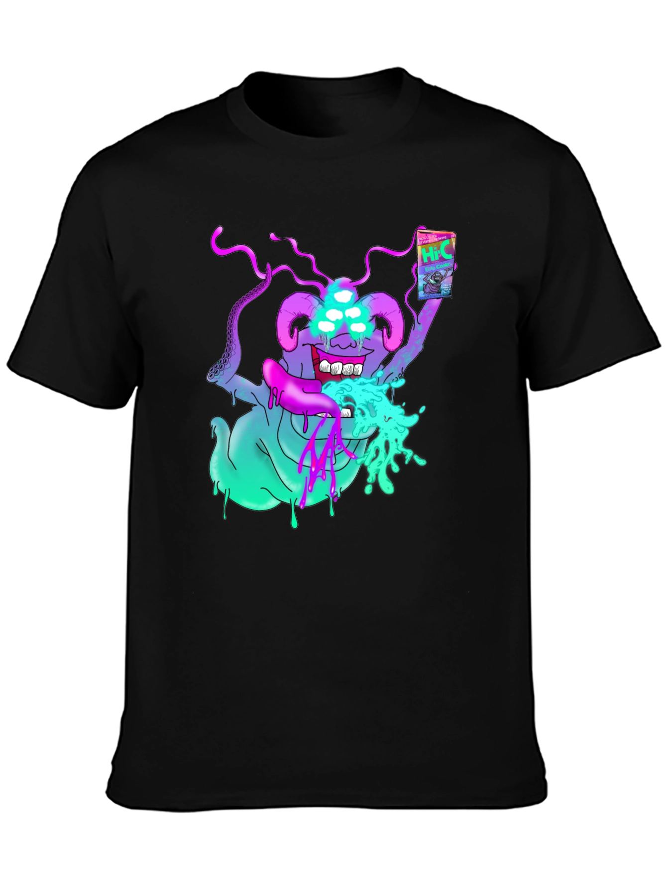 Hi-C Juice Box Alien Graphic Black Tee