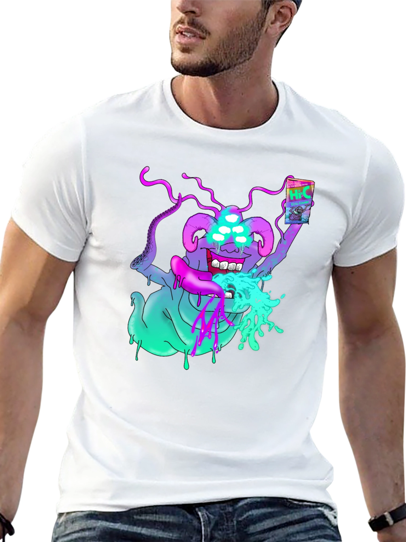 Hi-C Juice Box Alien Graphic Black Tee