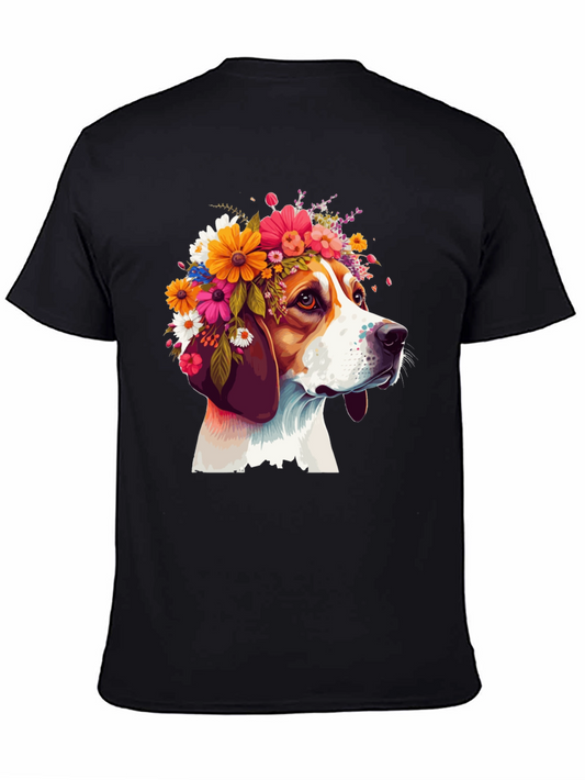 Dog with Flower Crown Graphic T-Shirt