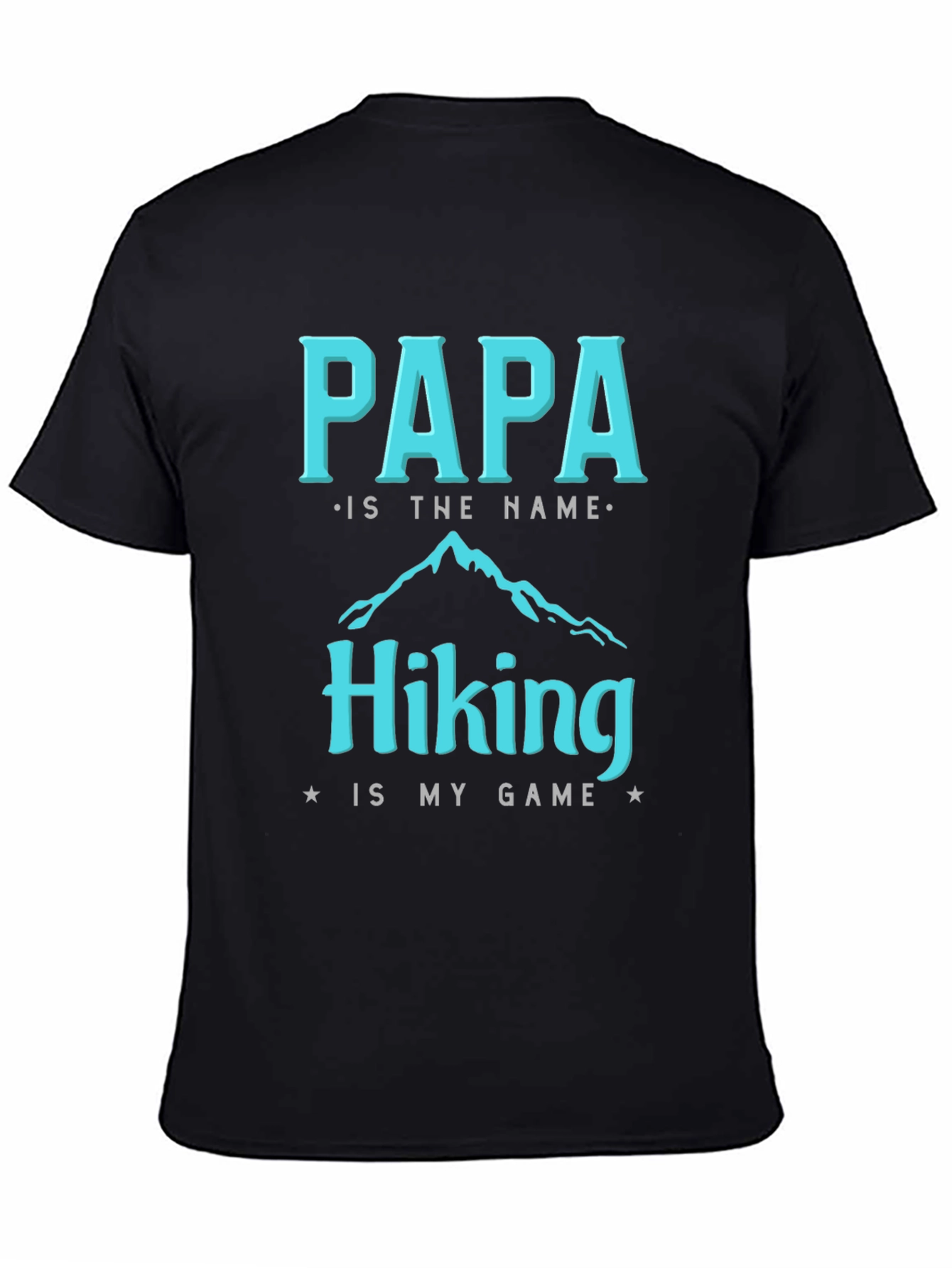 Papa Hiking Game T-Shirt - Black Cotton Tee