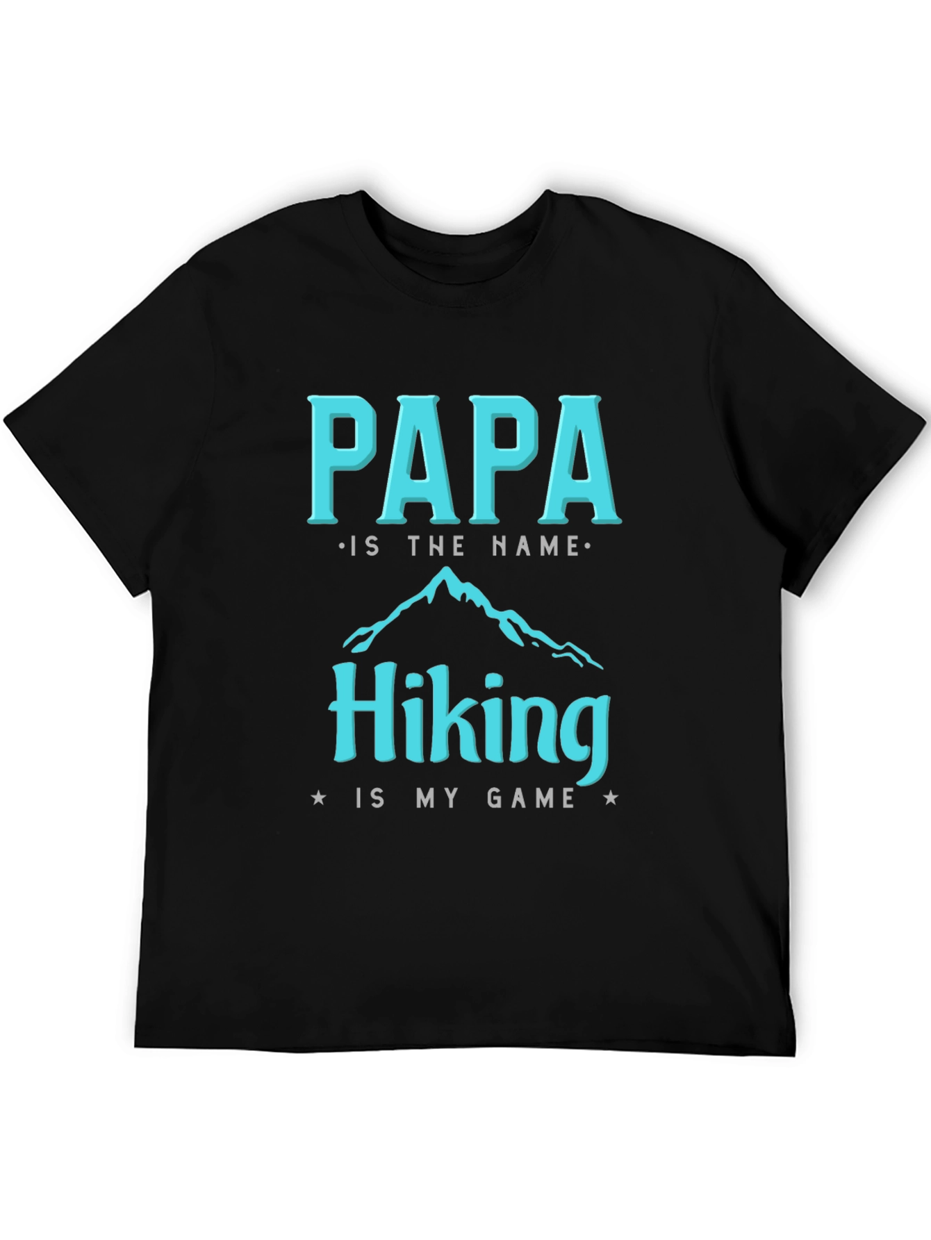 Papa Hiking Game T-Shirt - Black Cotton Tee
