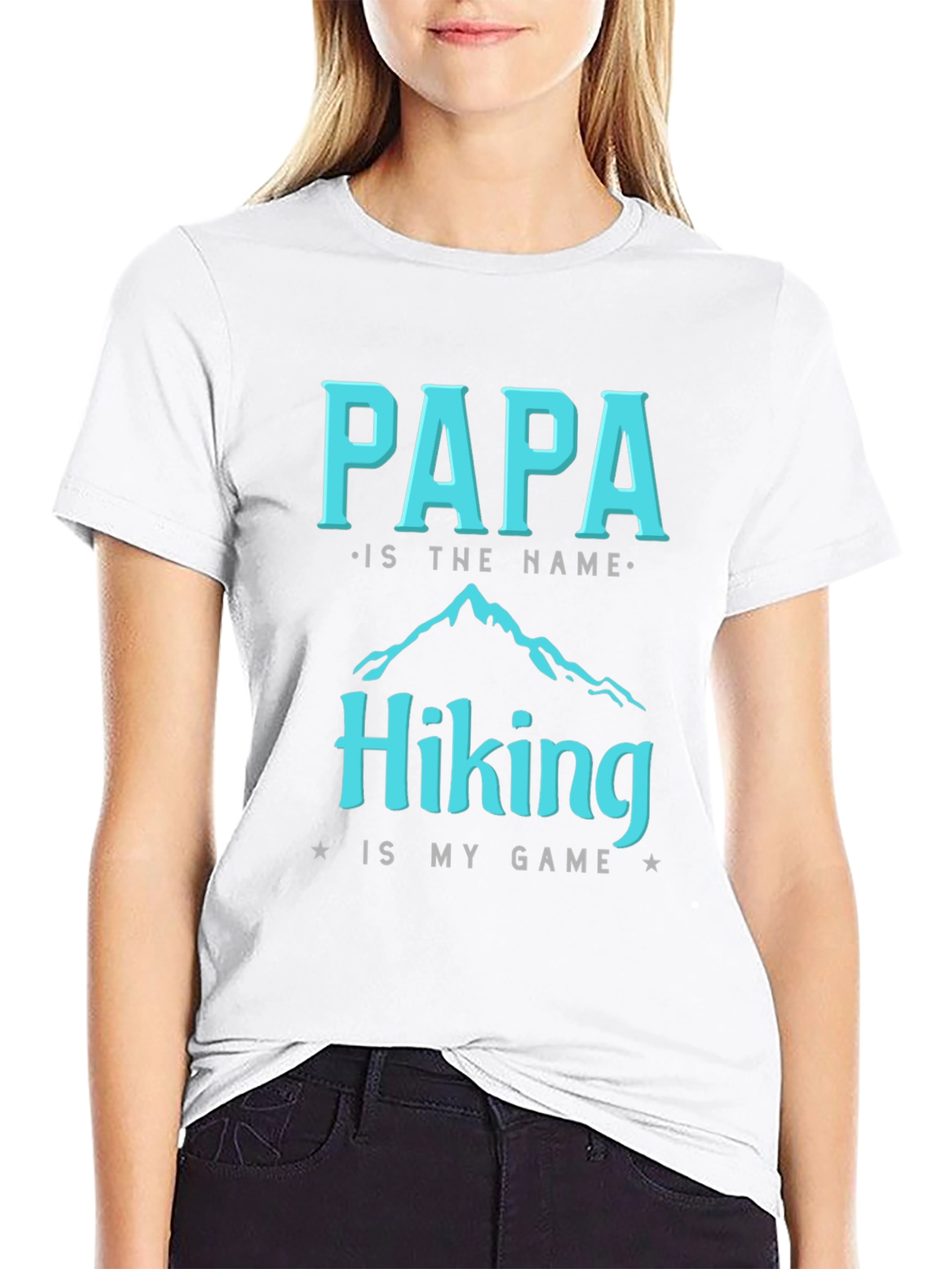 Papa Hiking Game T-Shirt - Black Cotton Tee