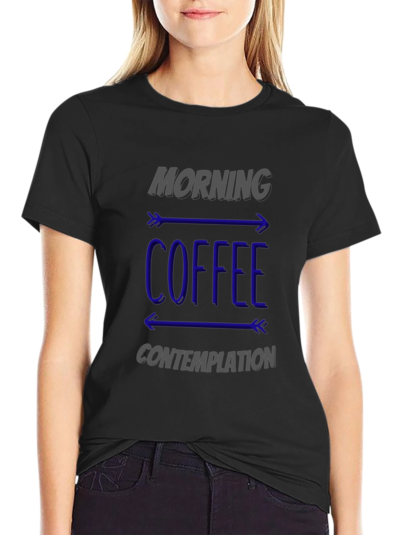 Morning Coffee Contemplation Graphic Tee
