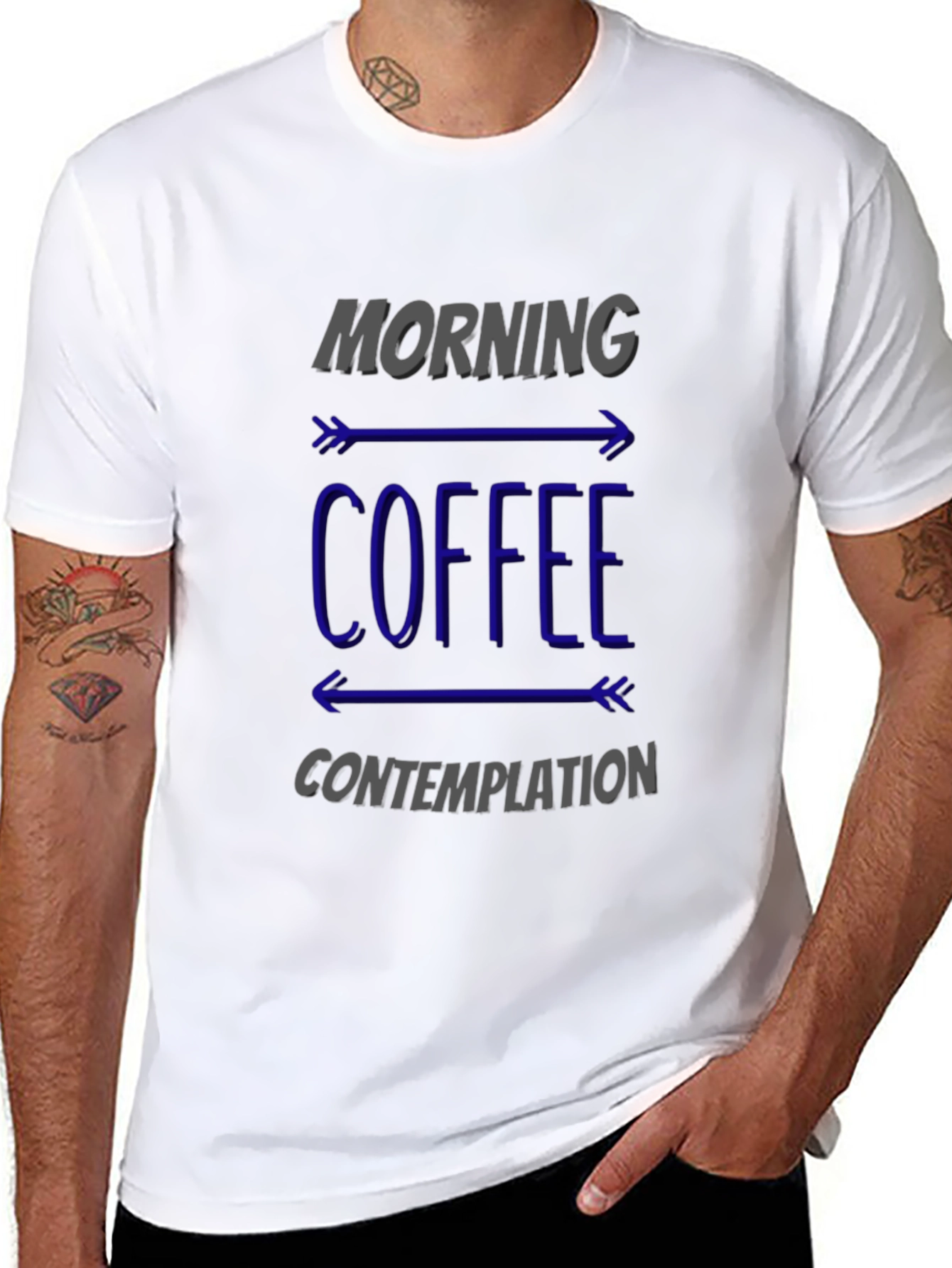 Morning Coffee Contemplation Graphic Tee