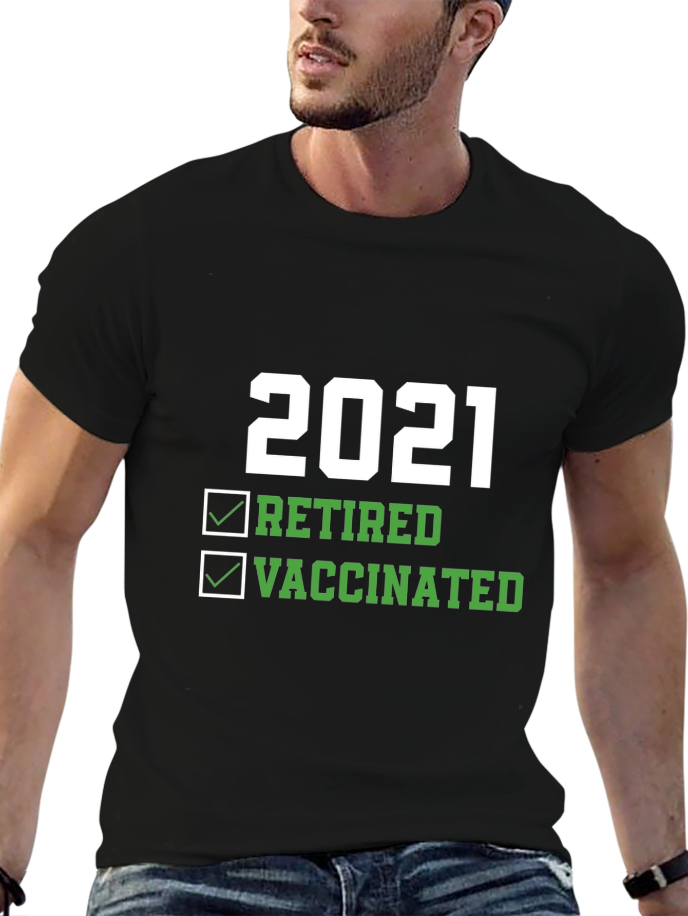 2021 Retired and Vaccinated Graphic T-Shirt