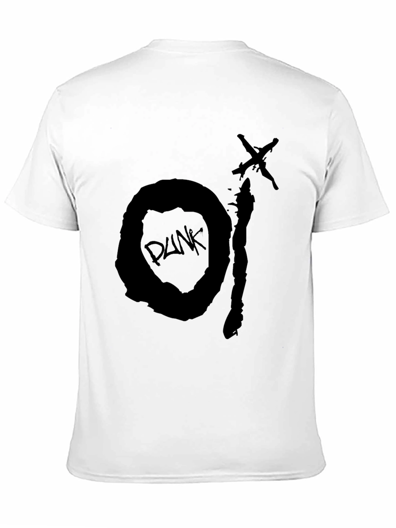 Black Punk Graphic Tee - Distressed Design