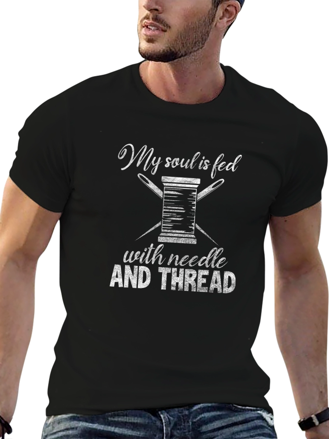 My Soul is Fed Needle and Thread Black T-shirt