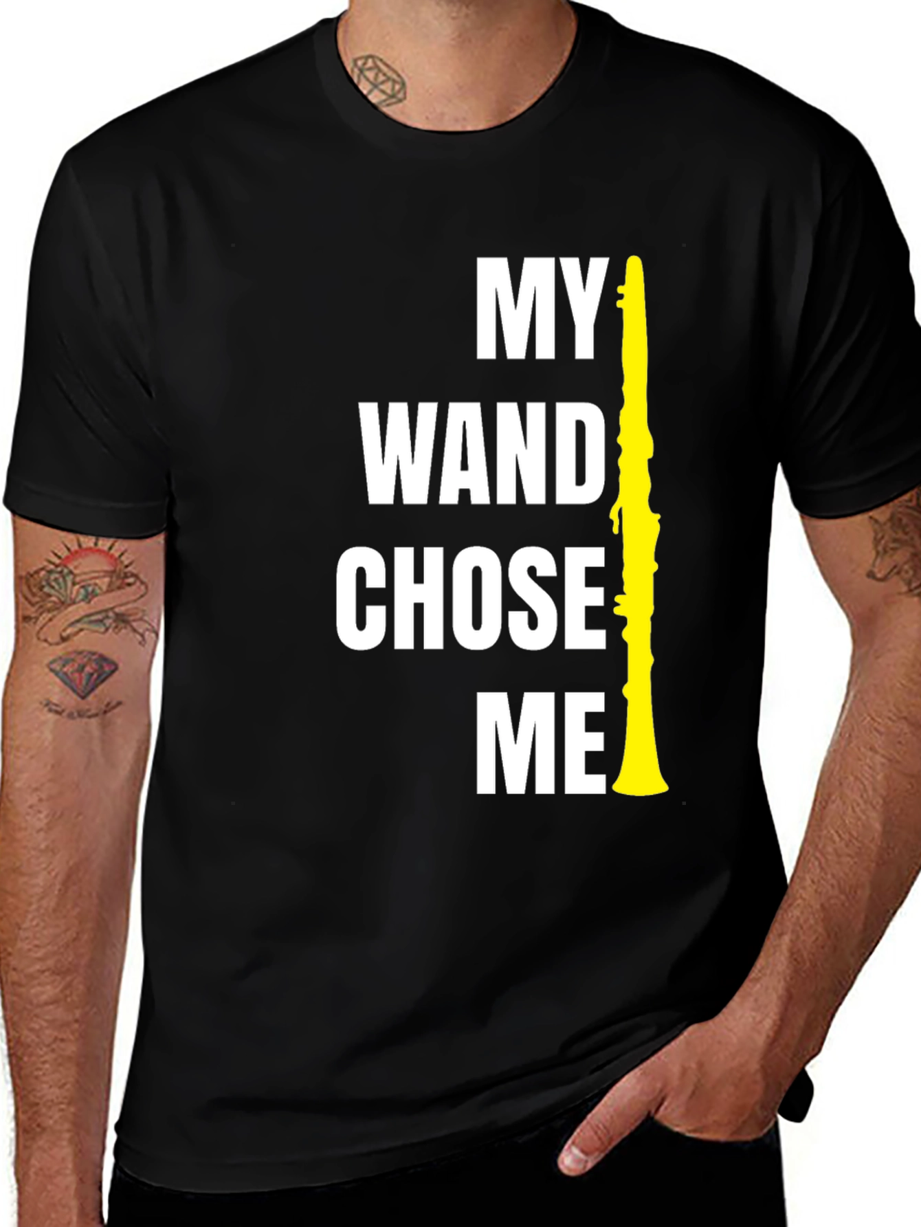My Wand Chose Me Funny Clarinet Player T-Shirt