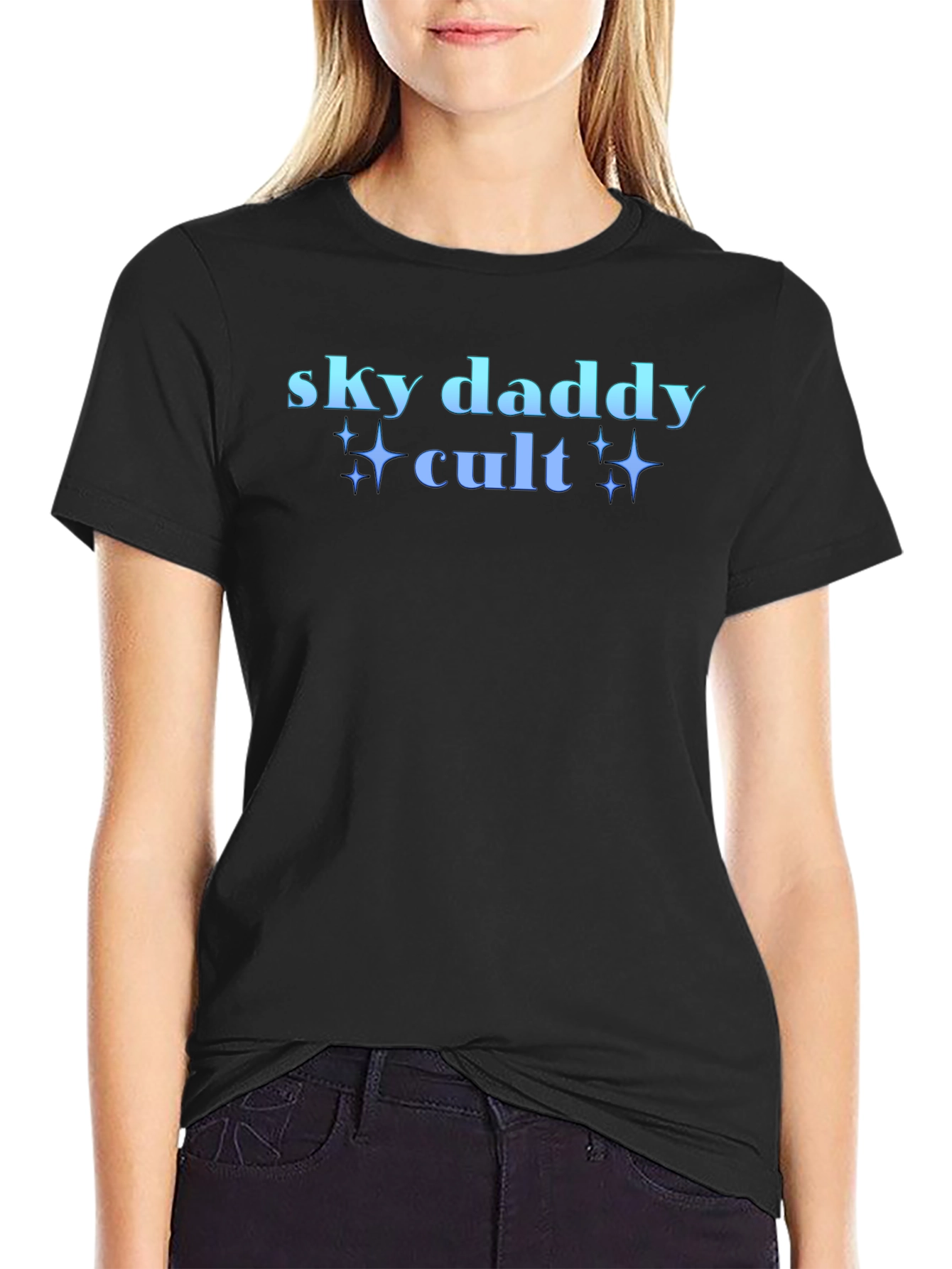 Sky Daddy Cult Graphic T-Shirt Black