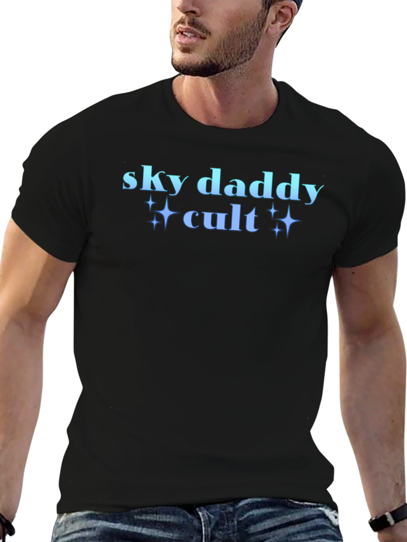 Sky Daddy Cult Graphic T-Shirt Black