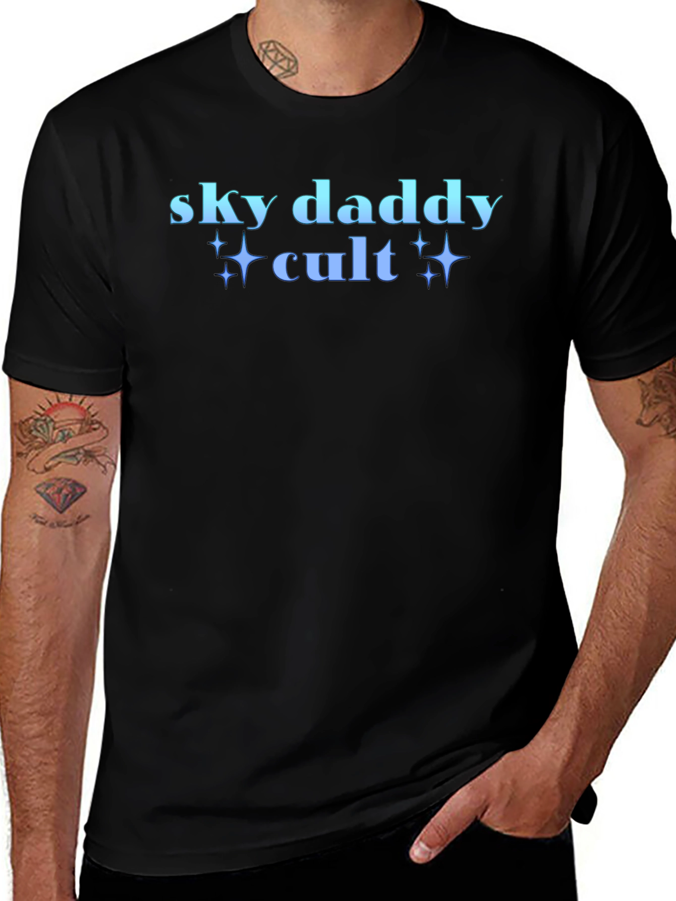 Sky Daddy Cult Graphic T-Shirt Black