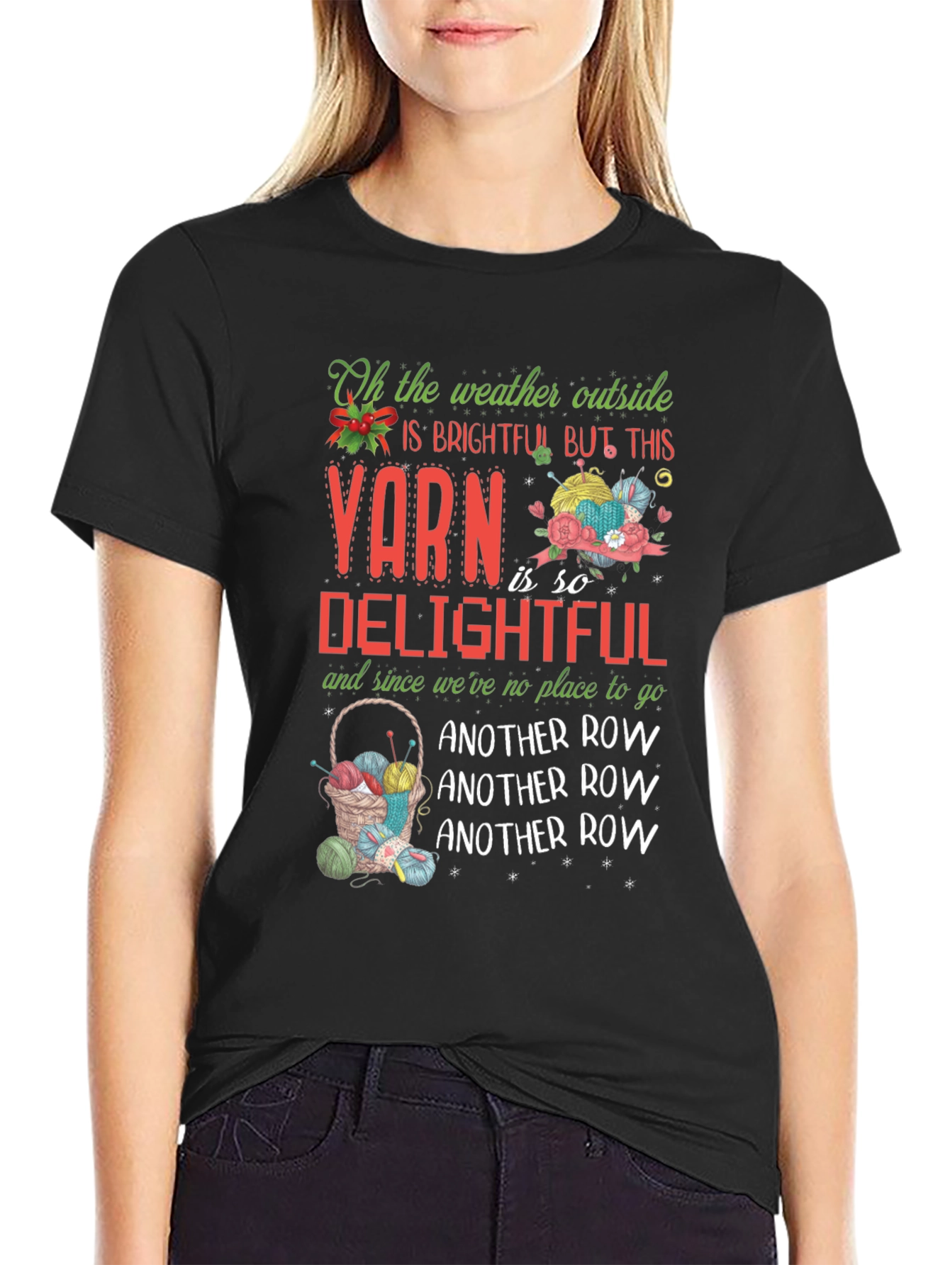 Yarn Delightful T-Shirt - Cozy Knit Holiday Design