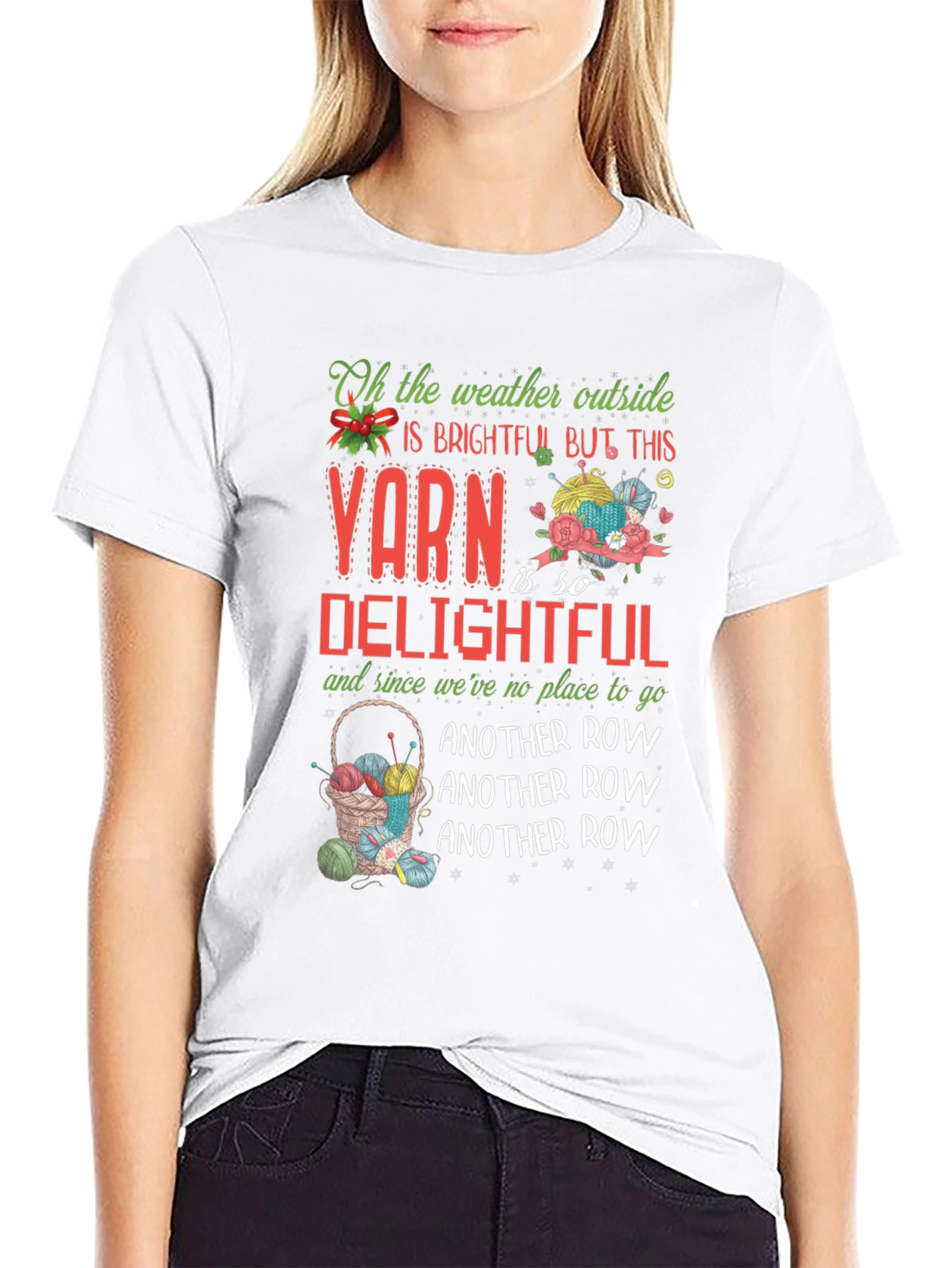 Yarn Delightful T-Shirt - Cozy Knit Holiday Design