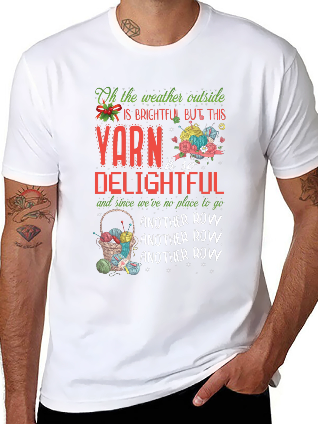 Yarn Delightful T-Shirt - Cozy Knit Holiday Design