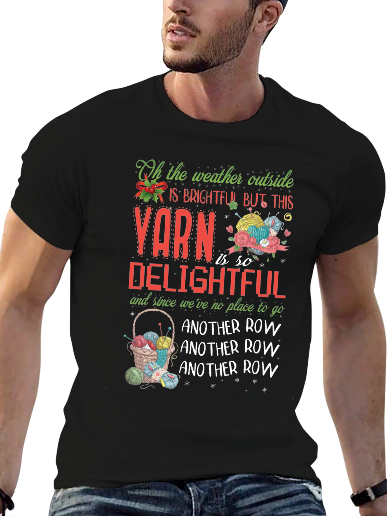 Yarn Delightful T-Shirt - Cozy Knit Holiday Design