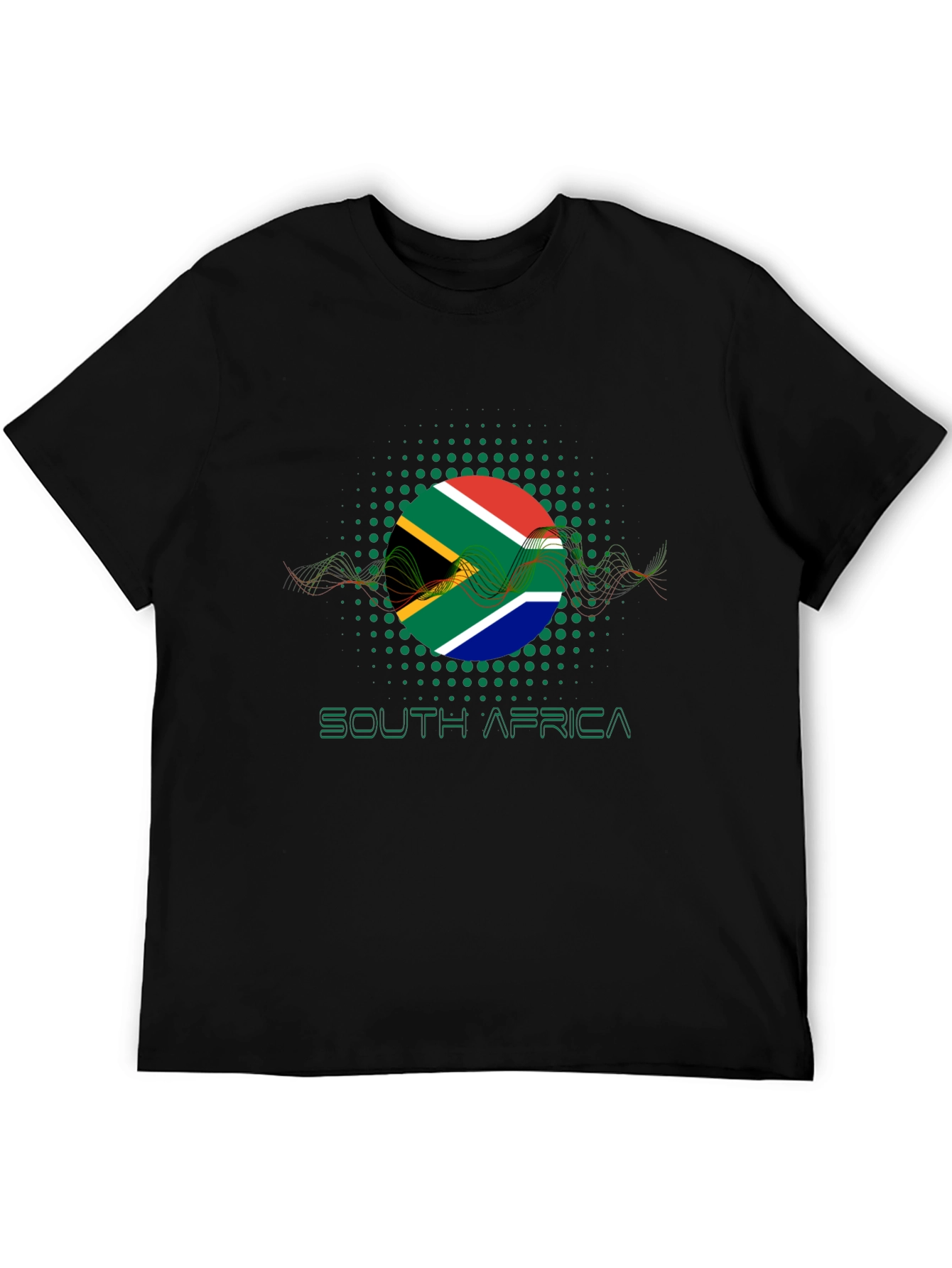 South Africa Flag Graphic Black T-Shirt