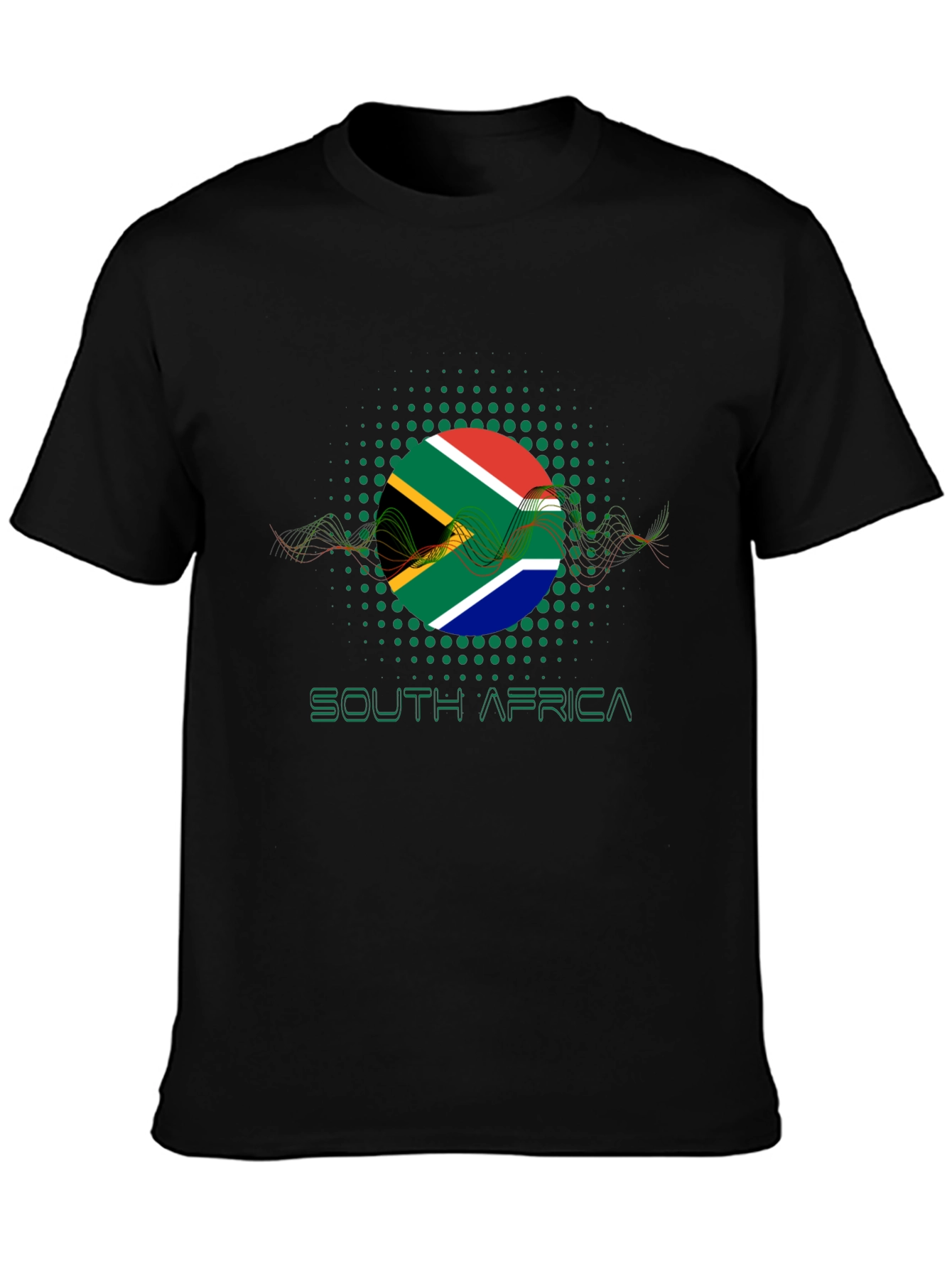 South Africa Flag Graphic Black T-Shirt