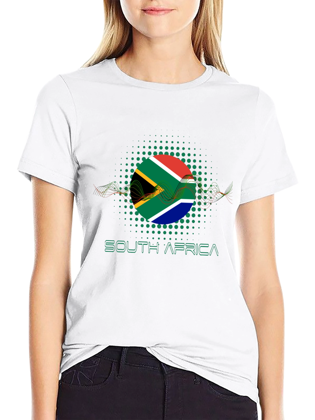 South Africa Flag Graphic Black T-Shirt
