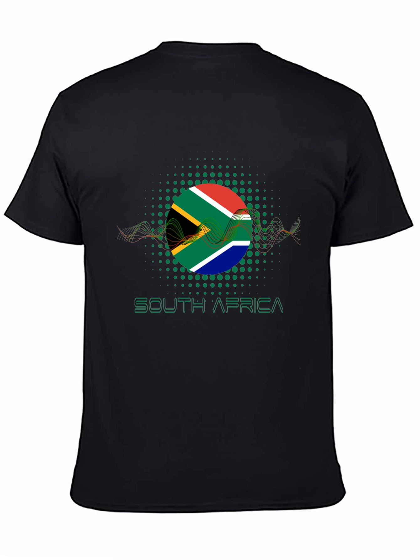 South Africa Flag Graphic Black T-Shirt