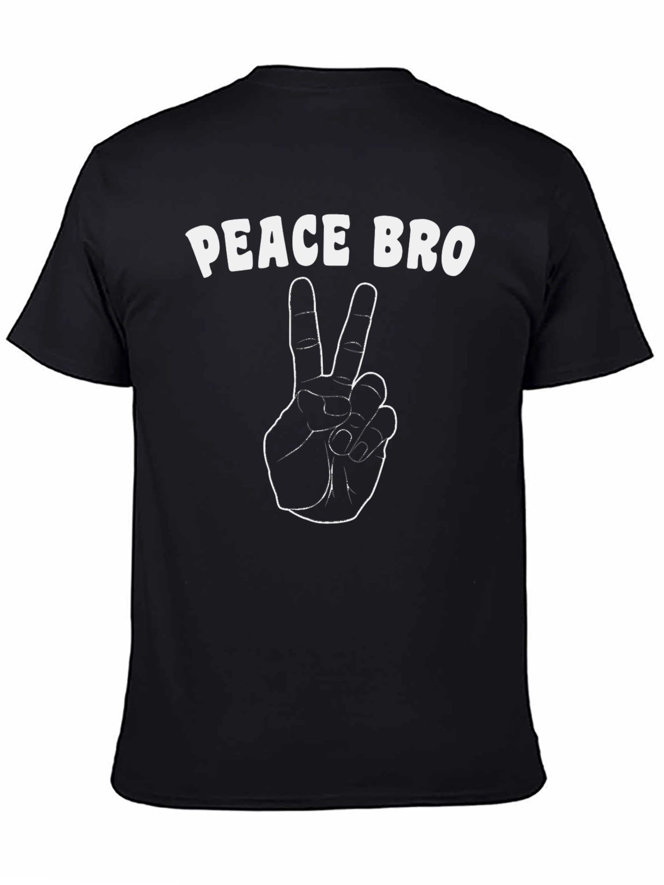 Peace Bro Black Graphic T-Shirt - Casual Style