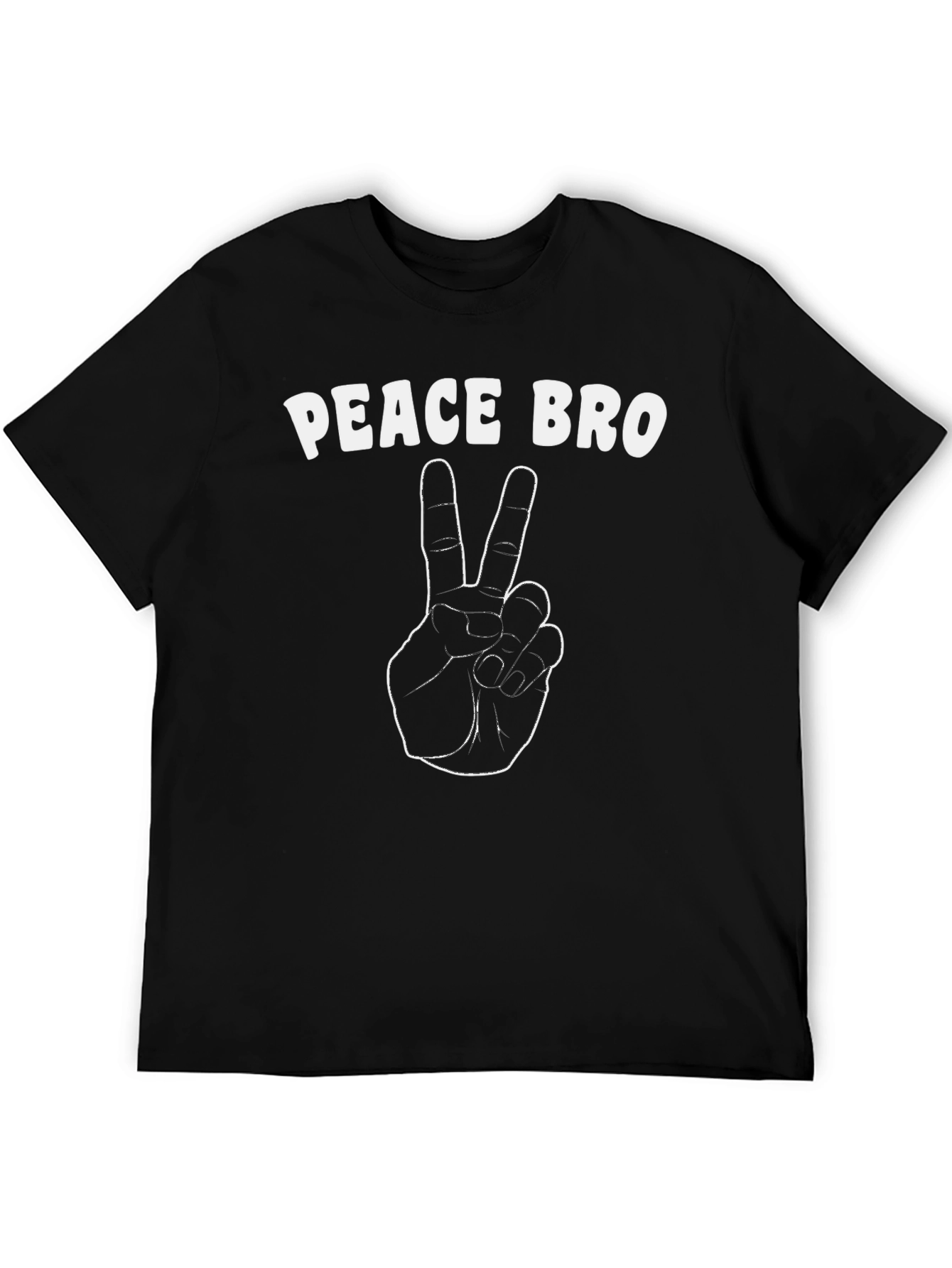 Peace Bro Black Graphic T-Shirt - Casual Style