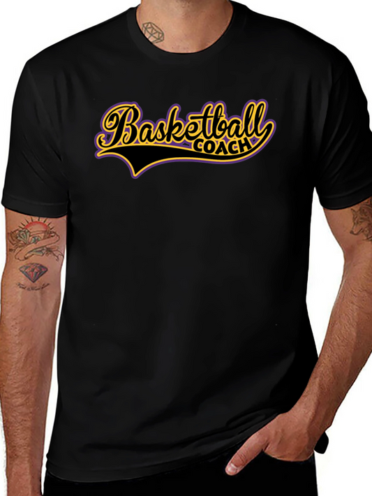 Basketball Coach Graphic T-Shirt - Black