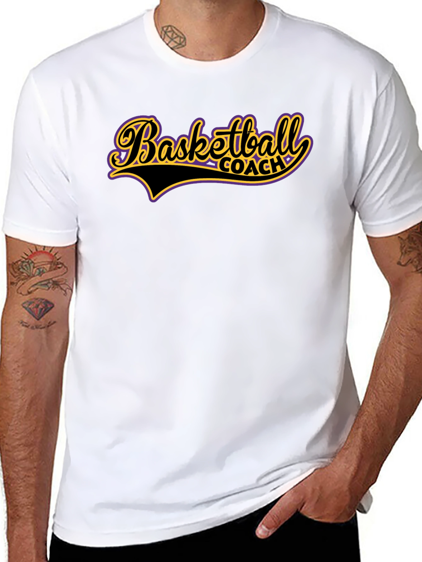 Basketball Coach Graphic T-Shirt - Black