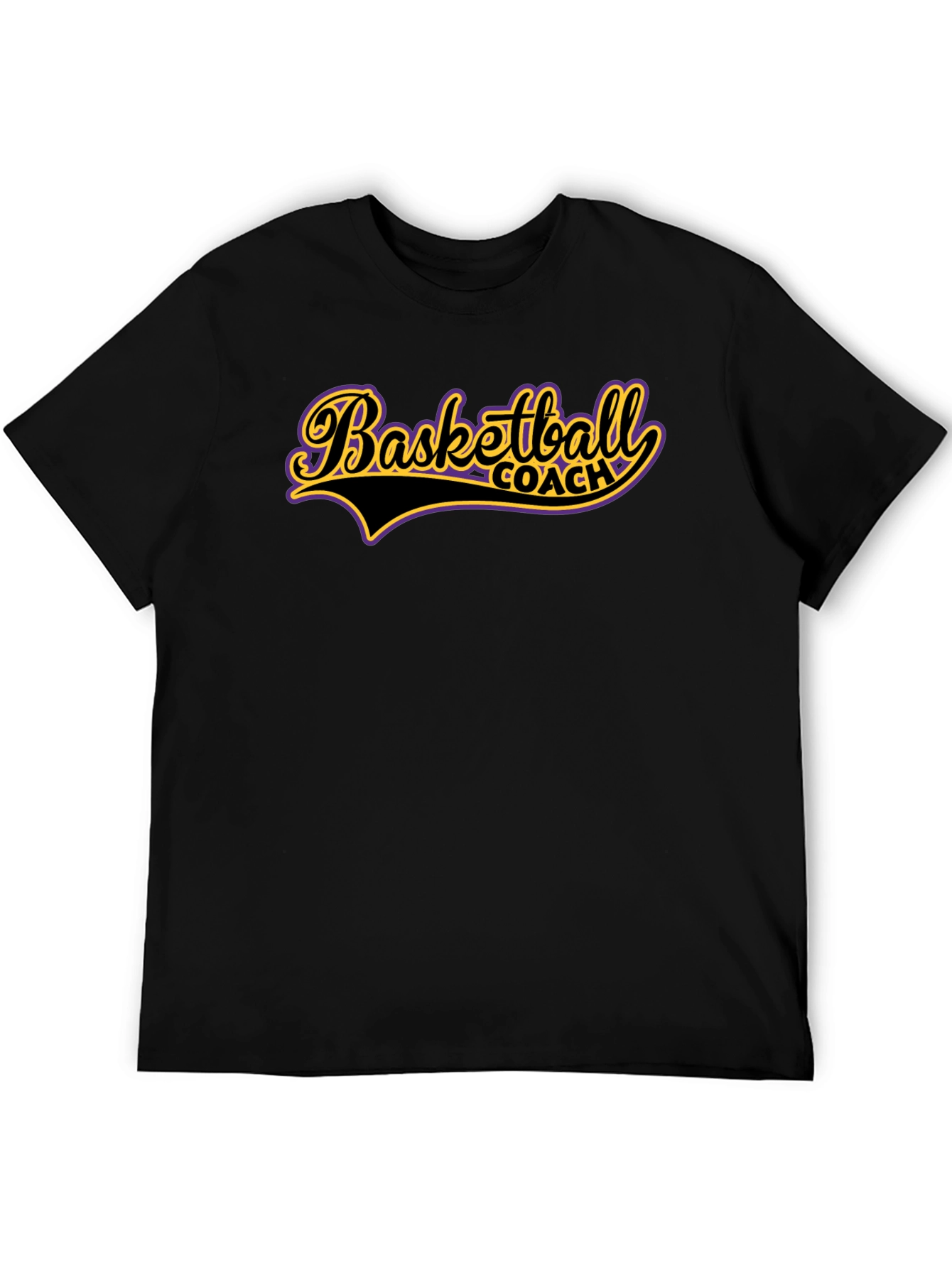 Basketball Coach Graphic T-Shirt - Black