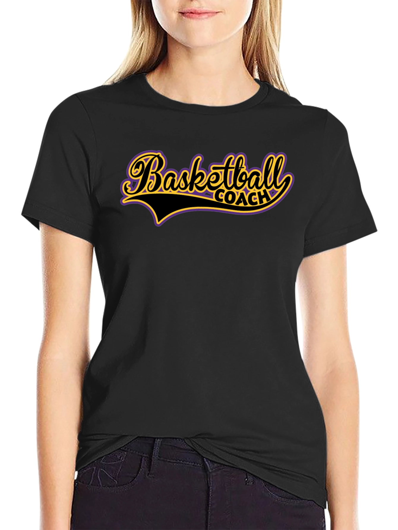 Basketball Coach Graphic T-Shirt - Black