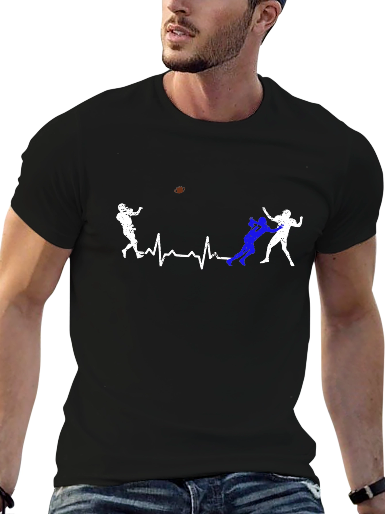 Football Heartbeat T-Shirt - Game Day Tee