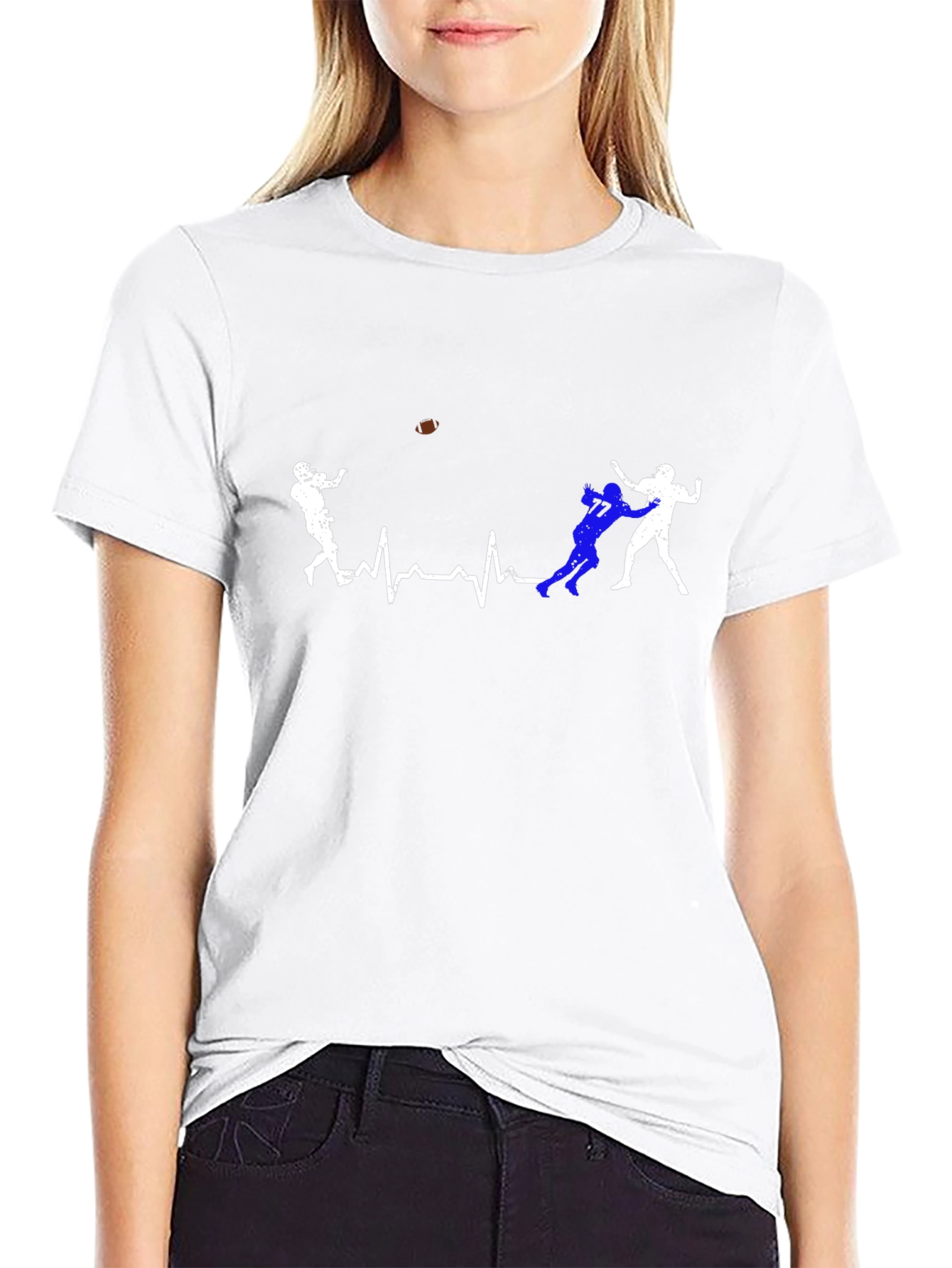 Football Heartbeat T-Shirt - Game Day Tee