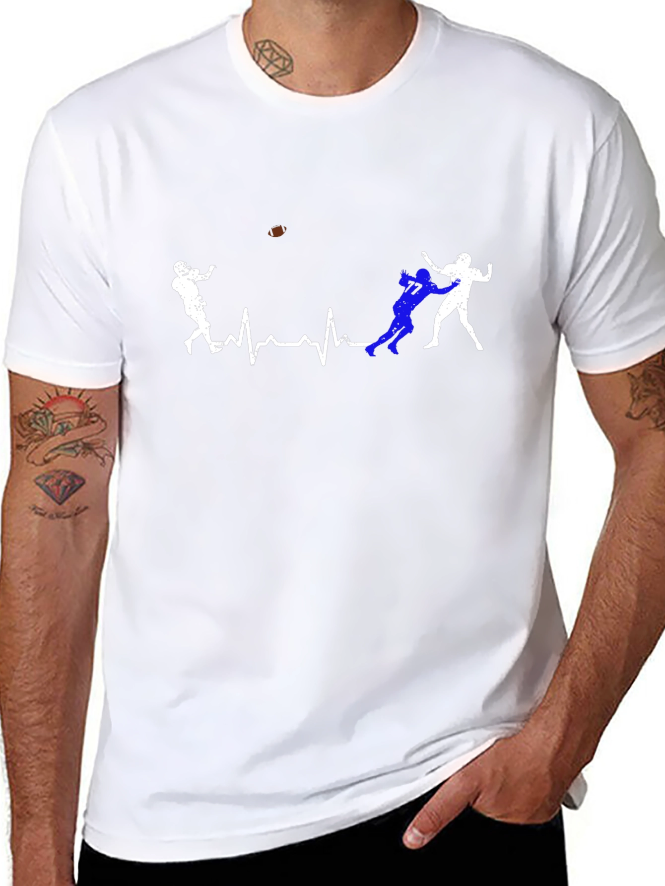 Football Heartbeat T-Shirt - Game Day Tee