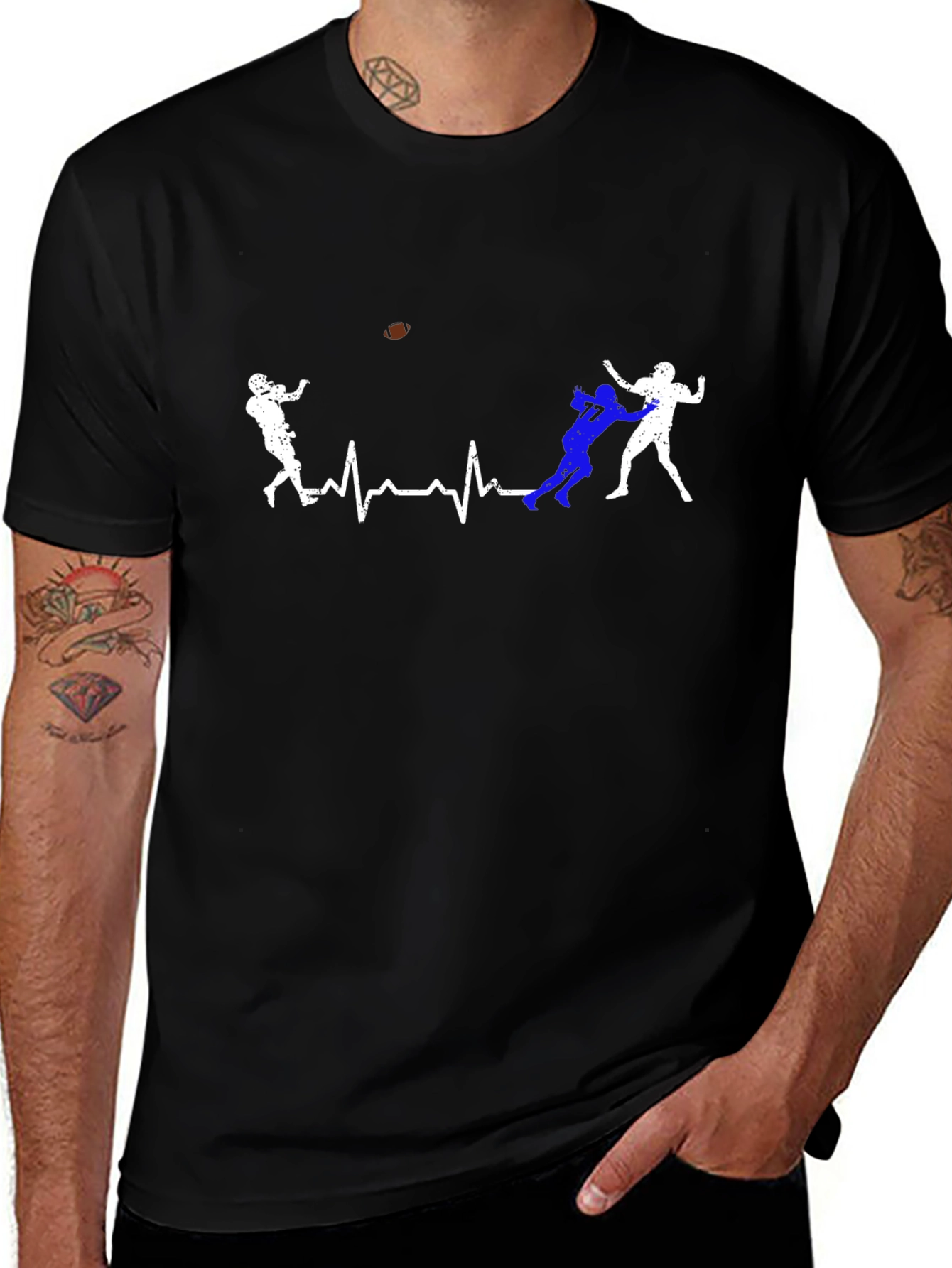 Football Heartbeat T-Shirt - Game Day Tee