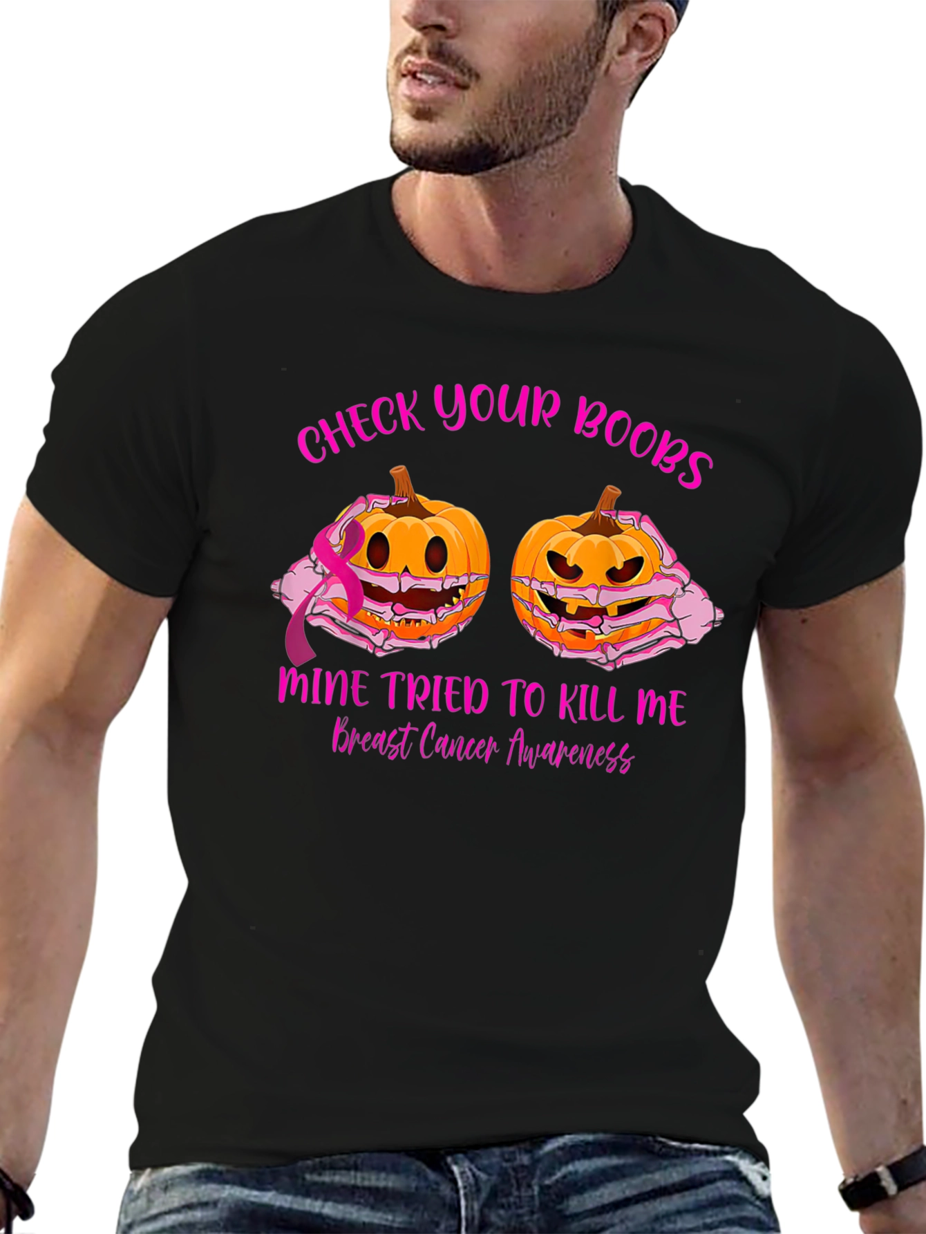 Check Your Boobs Breast Cancer Awareness T-Shirt