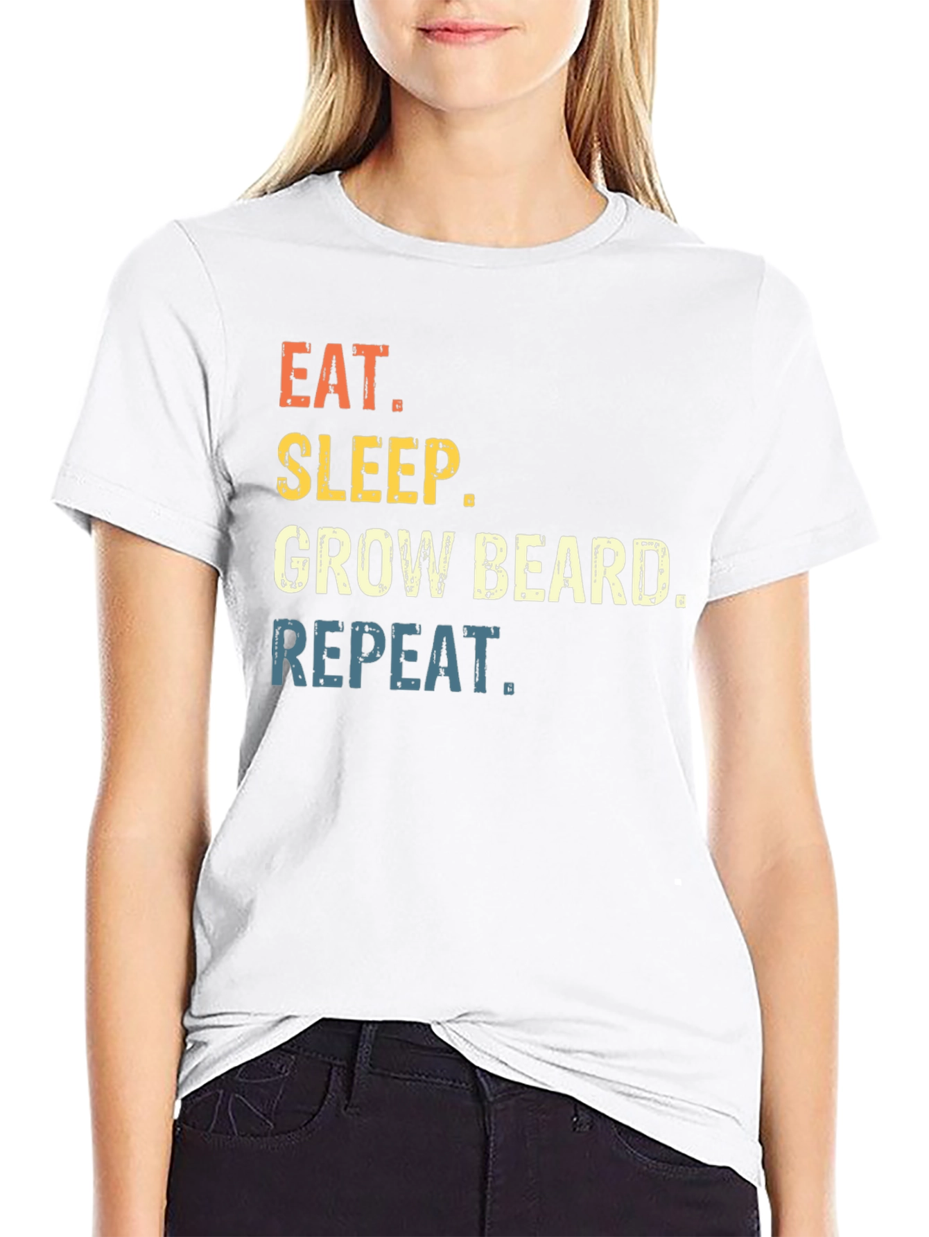 Eat Sleep Grow Beard Repeat Graphic T-Shirt