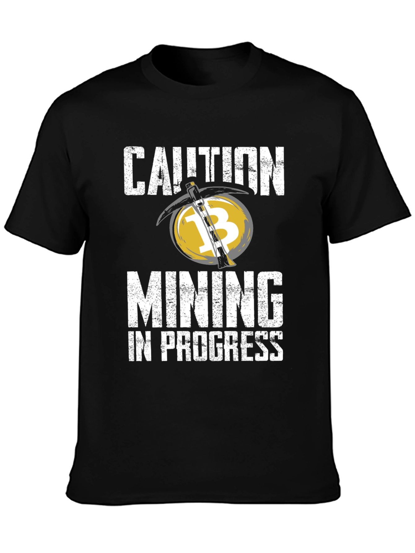 Caution Mining in Progress Black T-Shirt