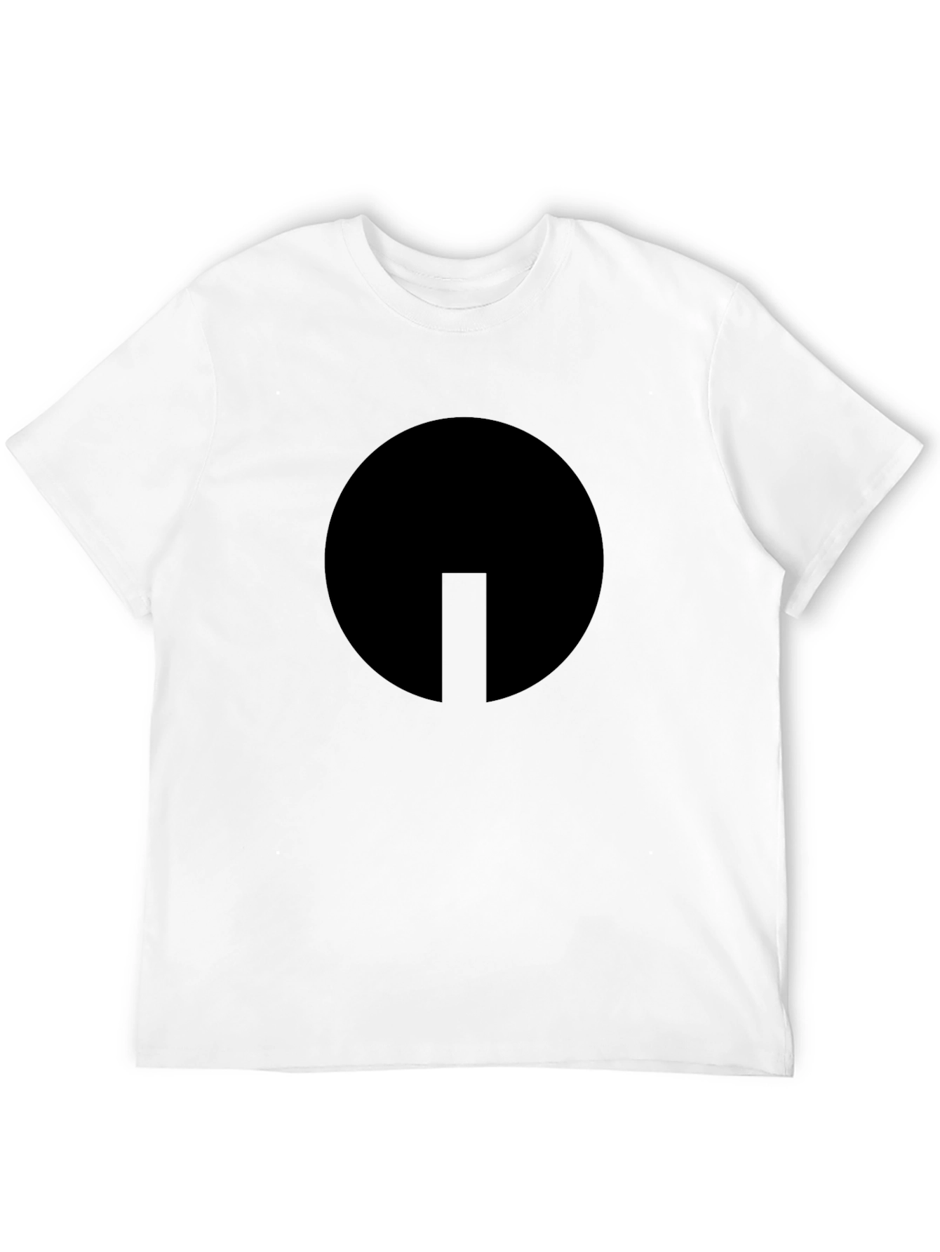 Minimalist Circle & Line Black T-Shirt