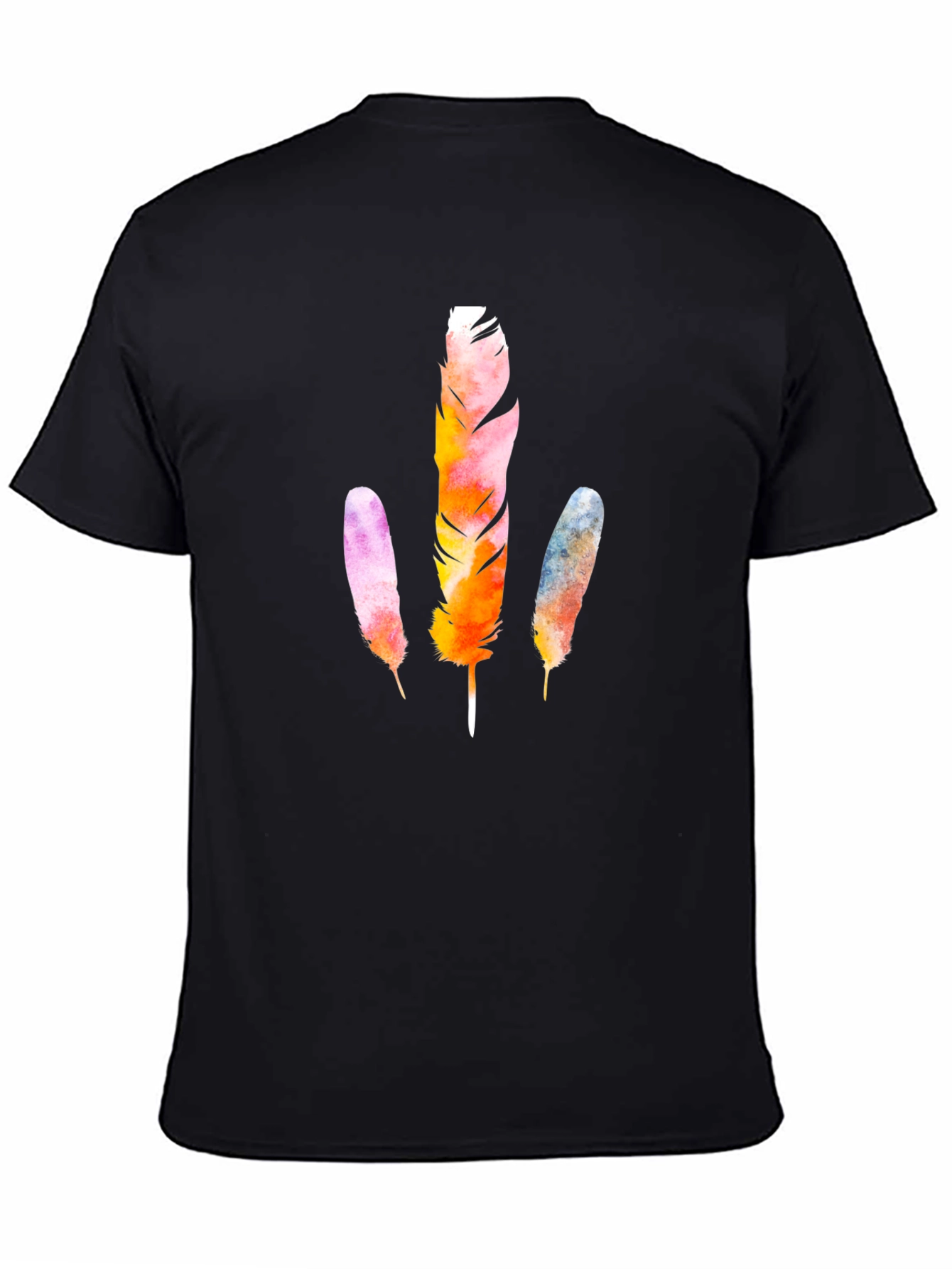 Feather Graphic Black T-Shirt