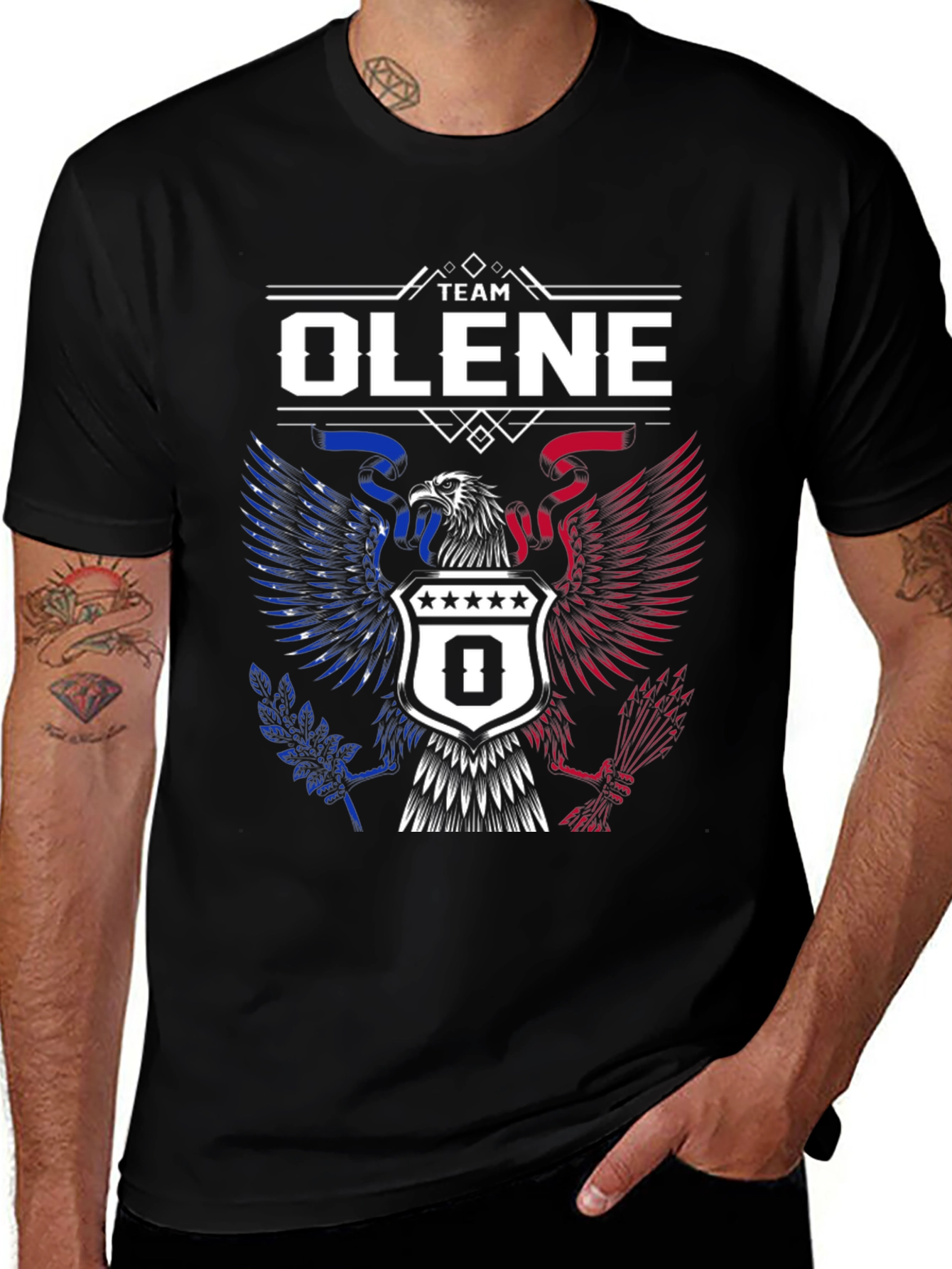 Team Olene Eagle Crest Graphic Tee - Patriotic Design