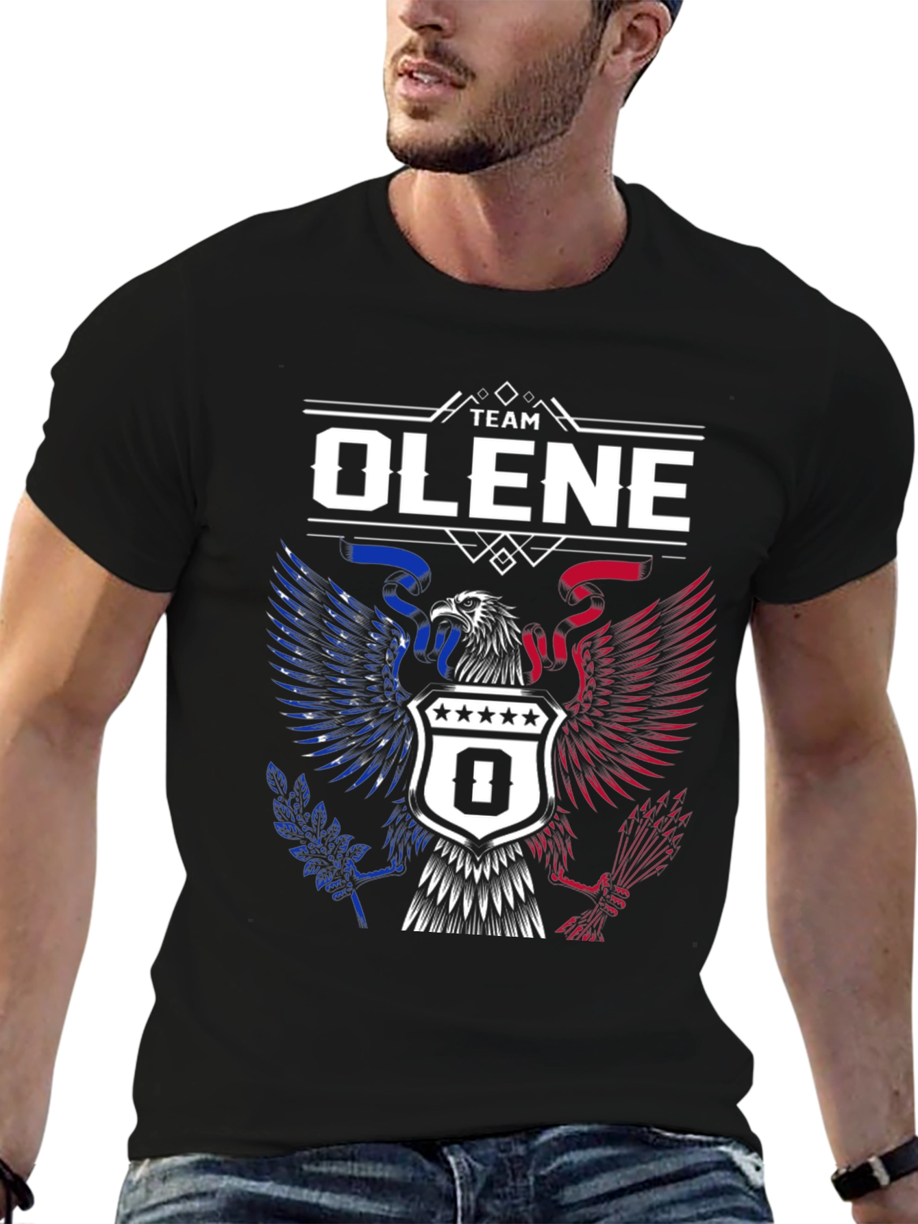 Team Olene Eagle Crest Graphic Tee - Patriotic Design