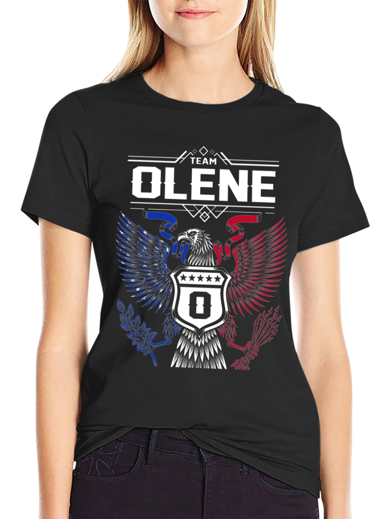 Team Olene Eagle Crest Graphic Tee - Patriotic Design