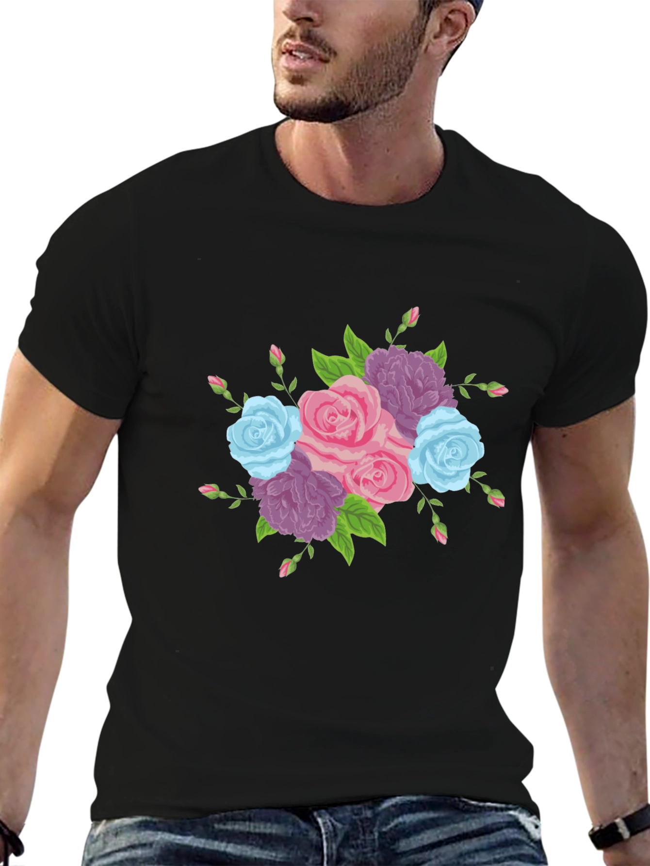 Floral Bouquet Graphic Tee - Stylish Comfort