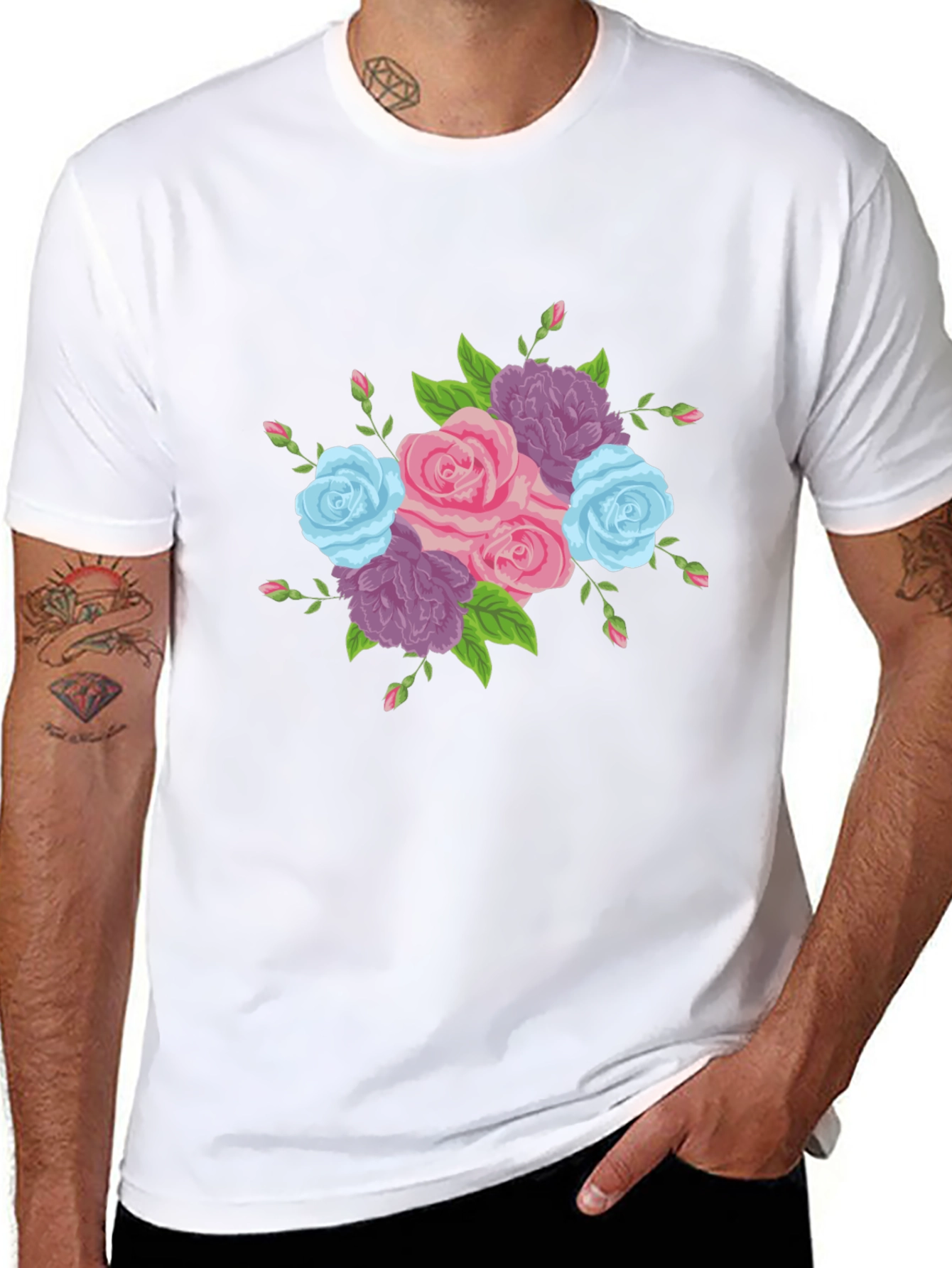 Floral Bouquet Graphic Tee - Stylish Comfort