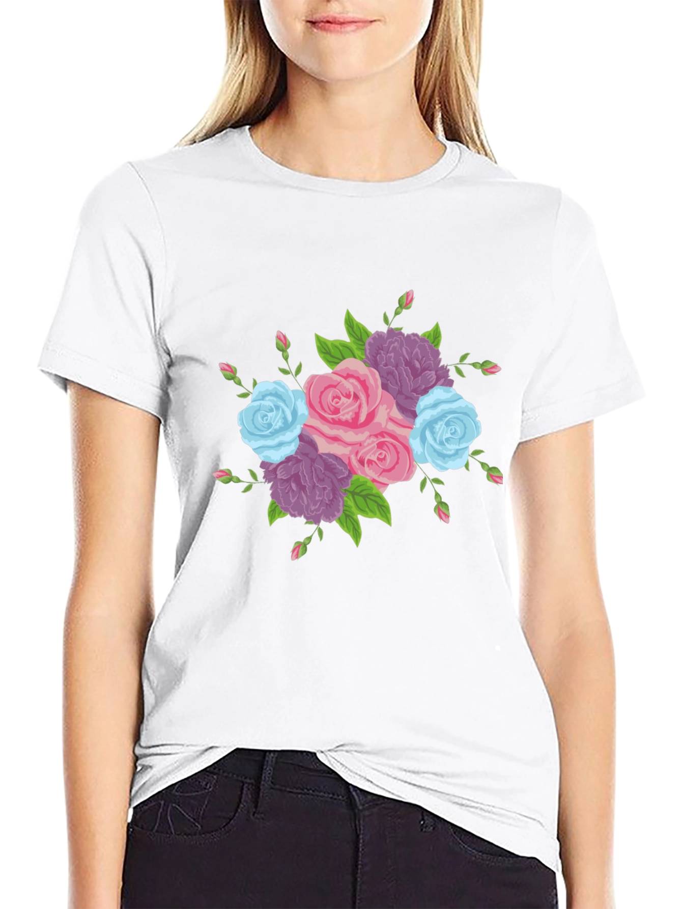 Floral Bouquet Graphic Tee - Stylish Comfort