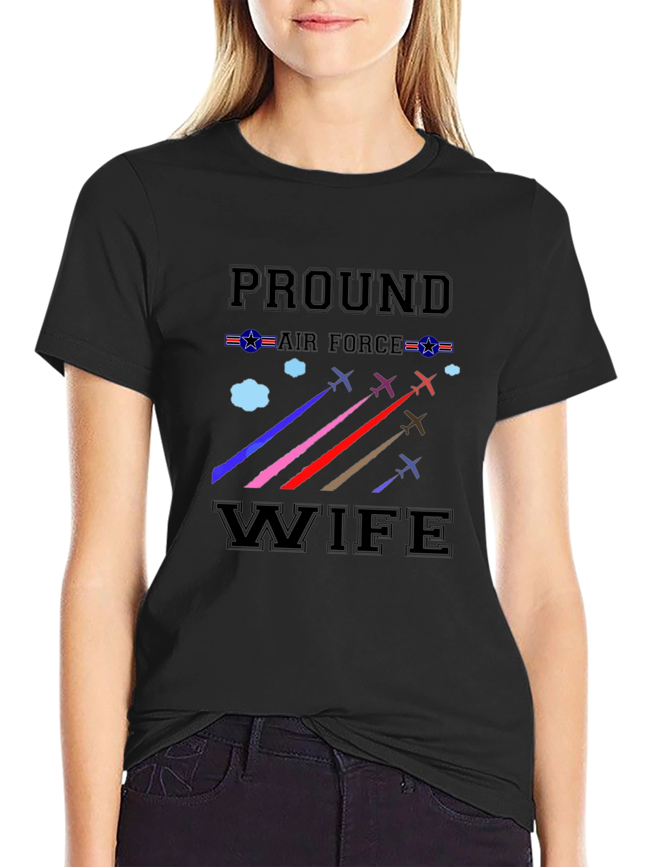 Proud Air Force Wife Graphic T-Shirt