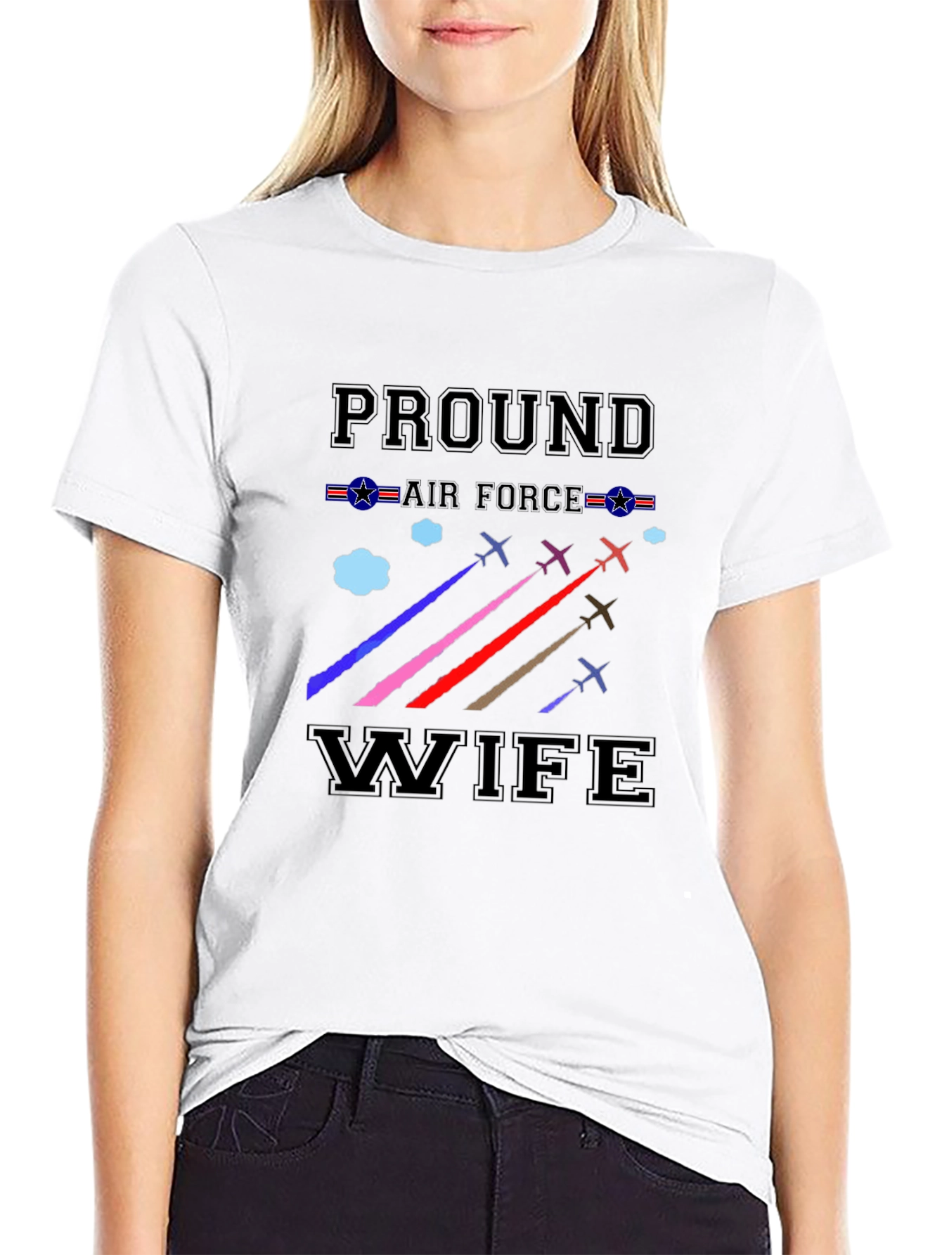 Proud Air Force Wife Graphic T-Shirt