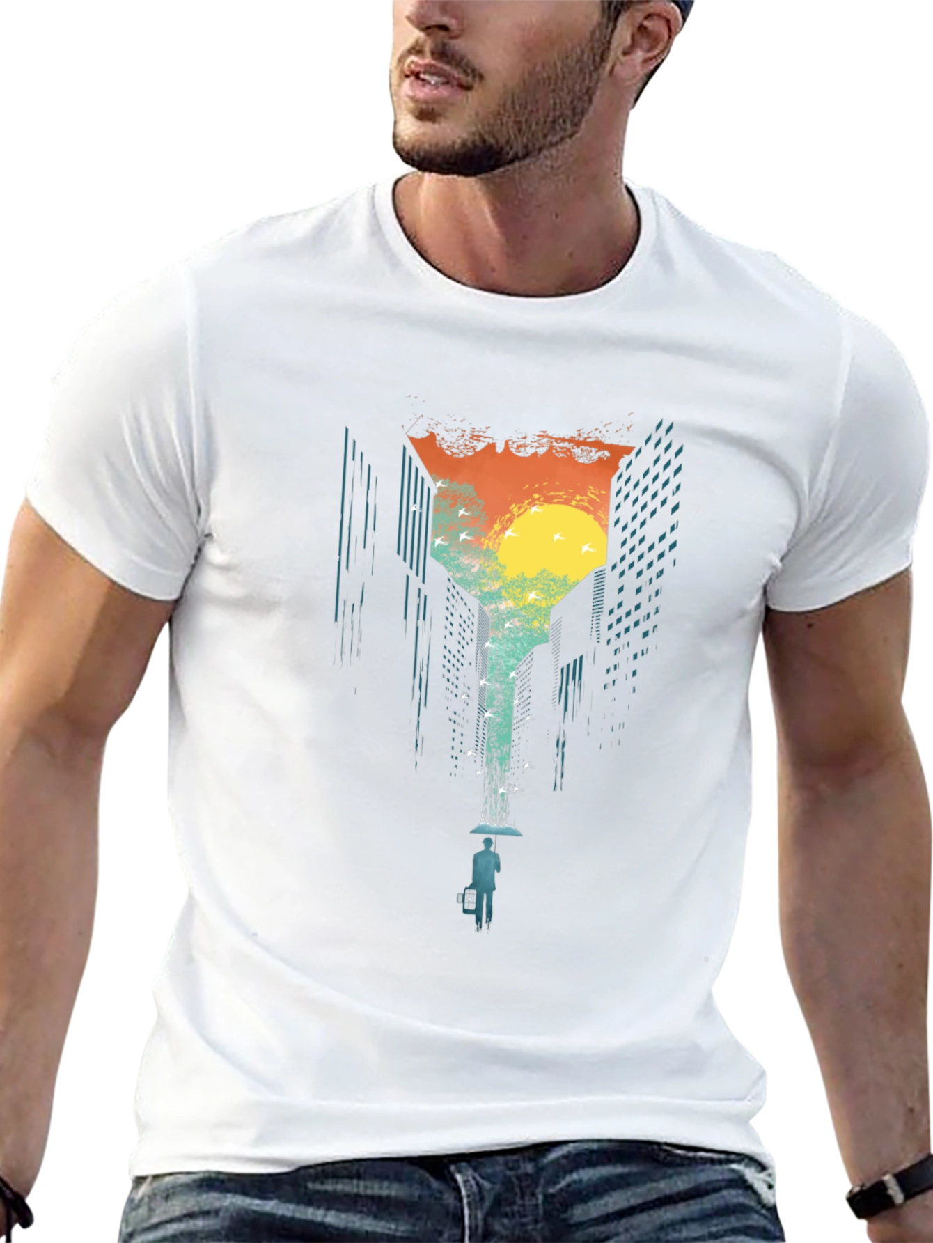 Cityscape Graphic T-Shirt - Urban Escape Design