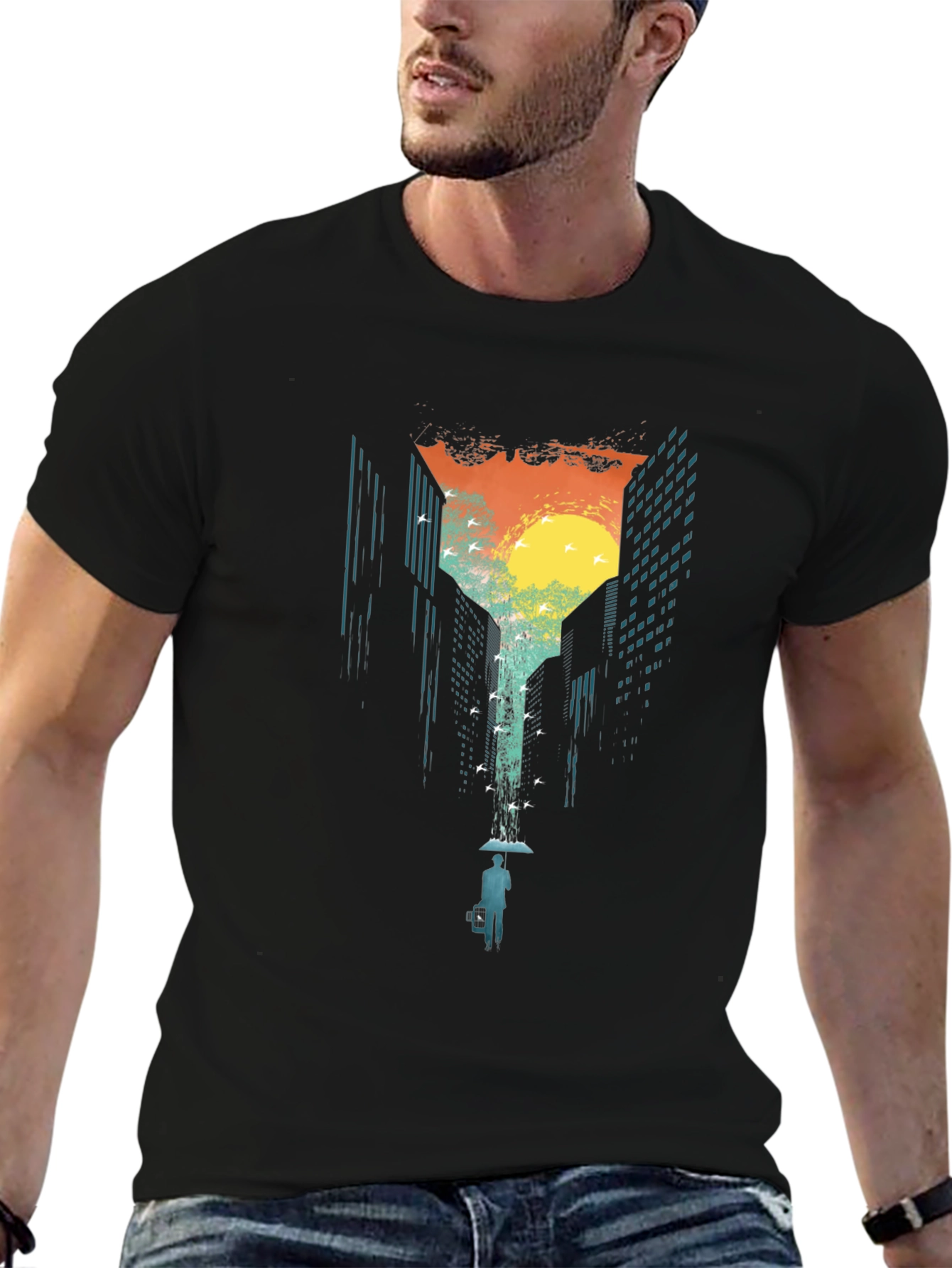 Cityscape Graphic T-Shirt - Urban Escape Design