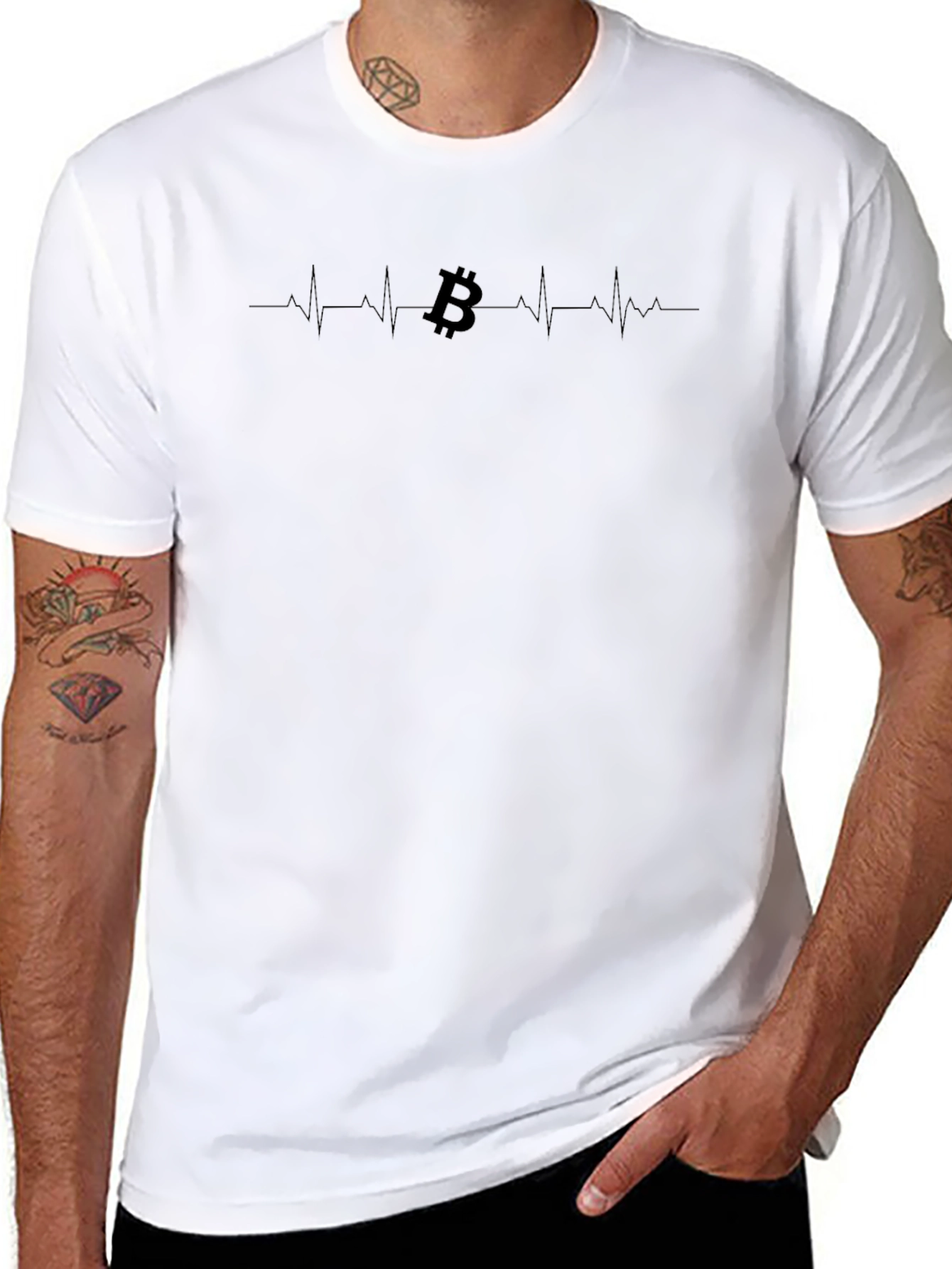 Bitcoin Heartbeat Black T-Shirt